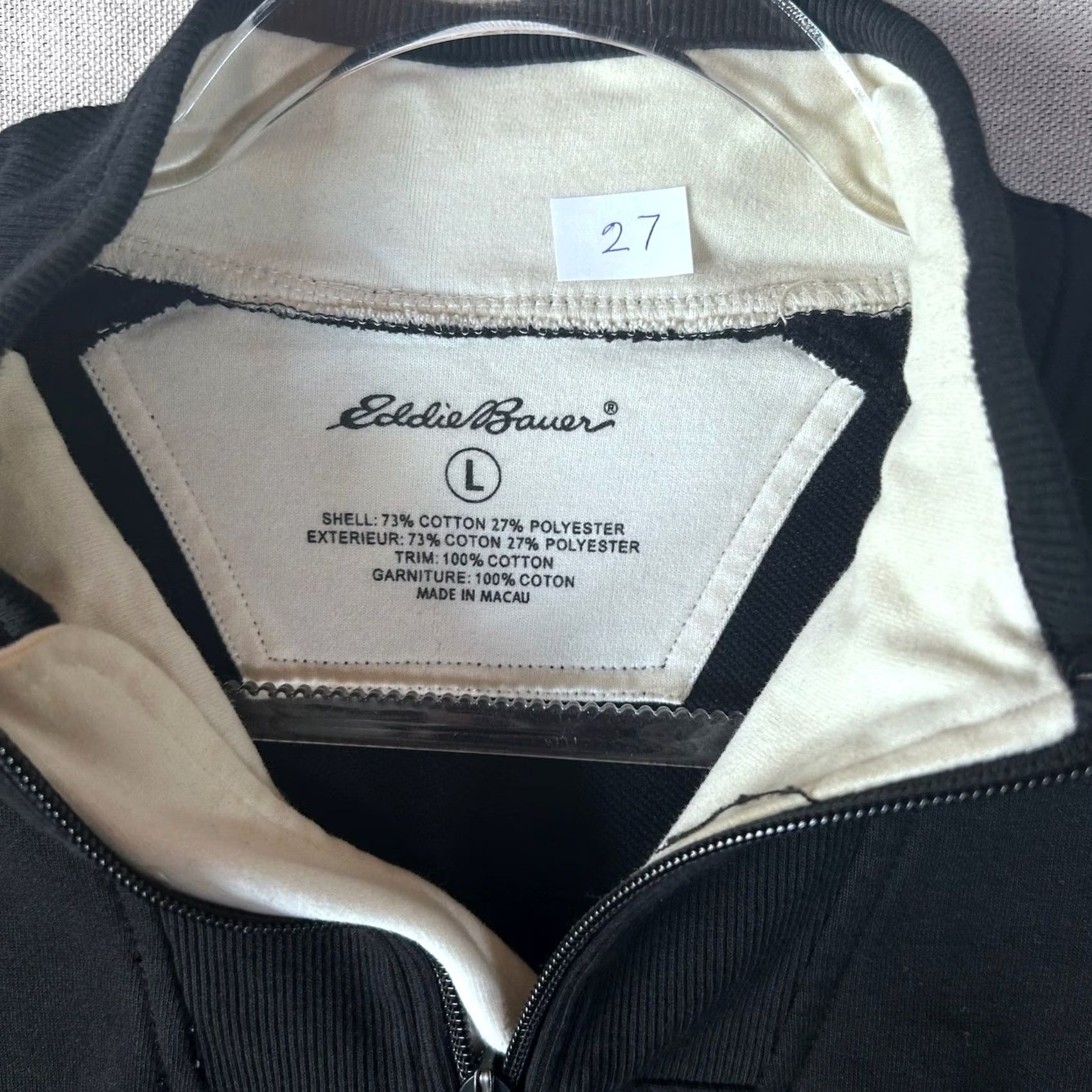 Eddie Bauer Eddie Bauer Mens Black Quarter Zip Pullover Sweatshirt Ribbed Trim Size Large Size US L / EU 52-54 / 3 - 2 Thumbnail