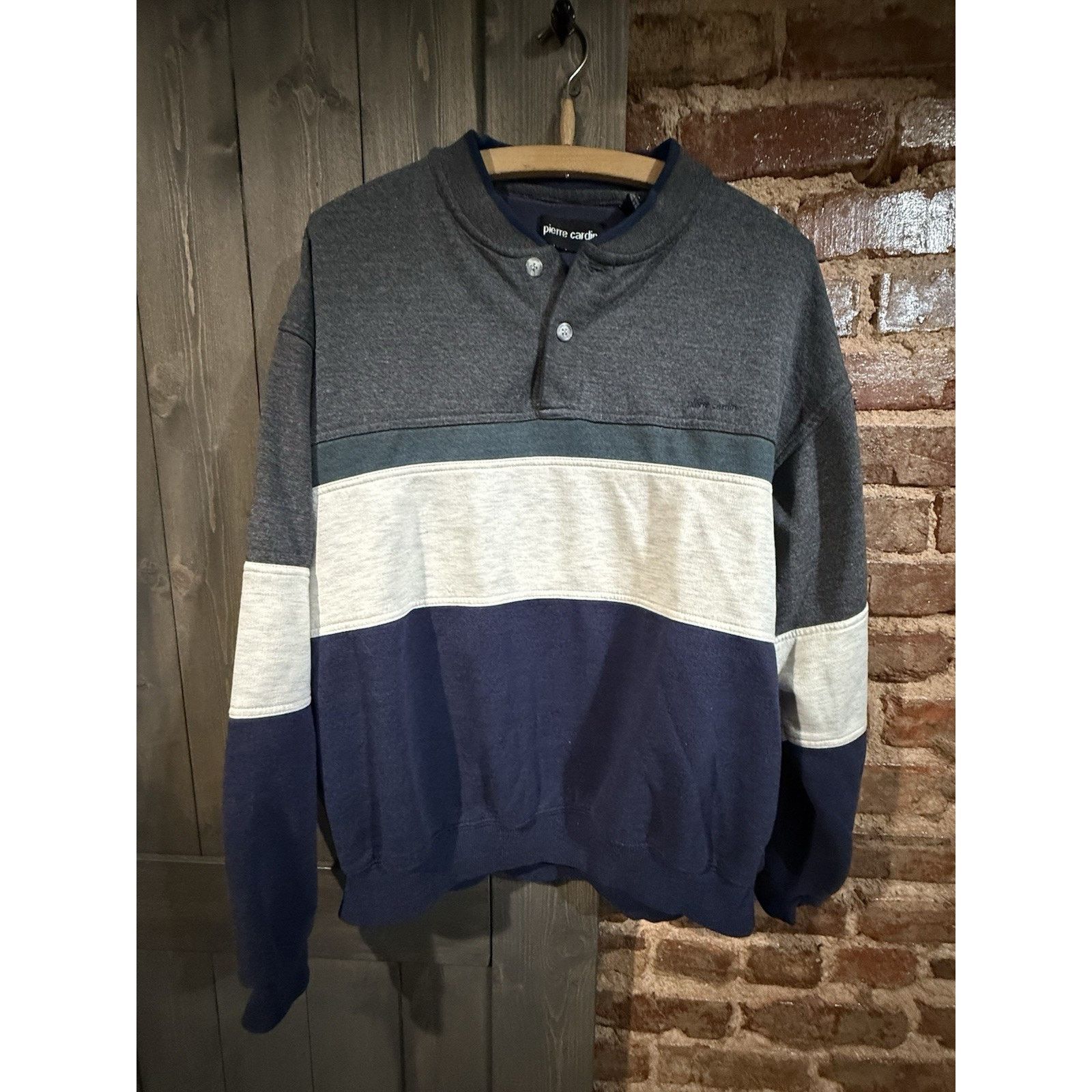 Pierre Cardin Pierre Cardin Y2K Mens L Color Block Crewneck Henley Preppy Size US L / EU 52-54 / 3 - 1 Thumbnail