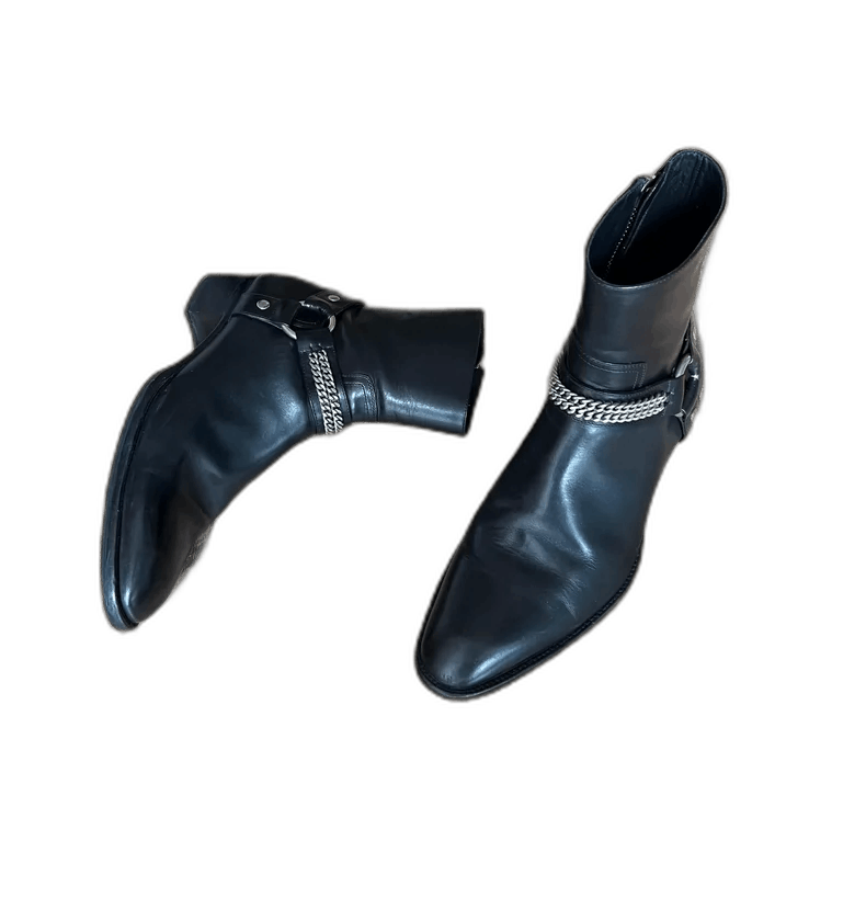 Saint Laurent Paris Saint Laurent Chain Detail Ankle Boots Size US 7 / EU 40 - 1 Thumbnail