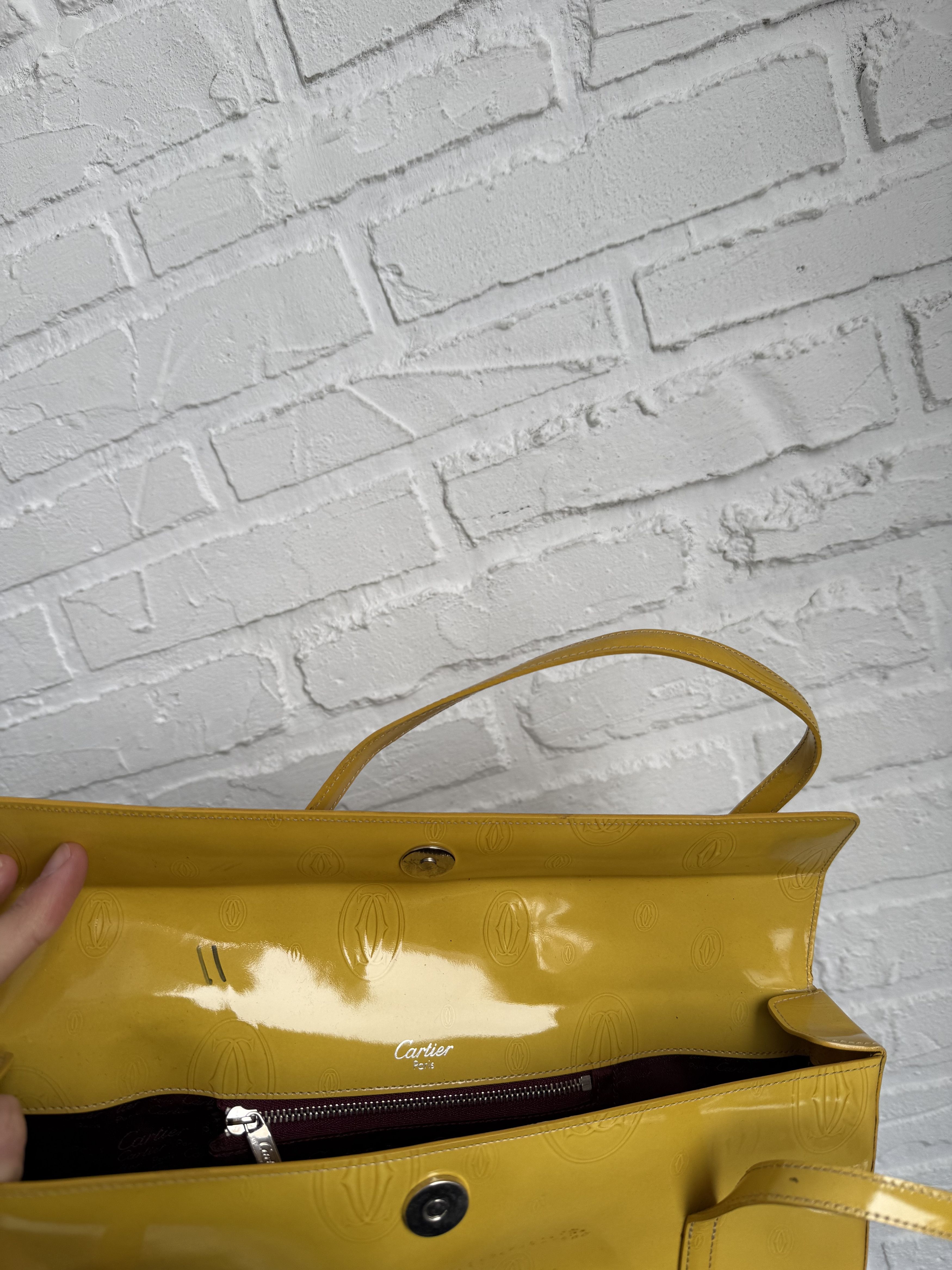 Cartier Vintage Cartier yellow patent leather monogram shoulder bag Size ONE SIZE - 3 Thumbnail