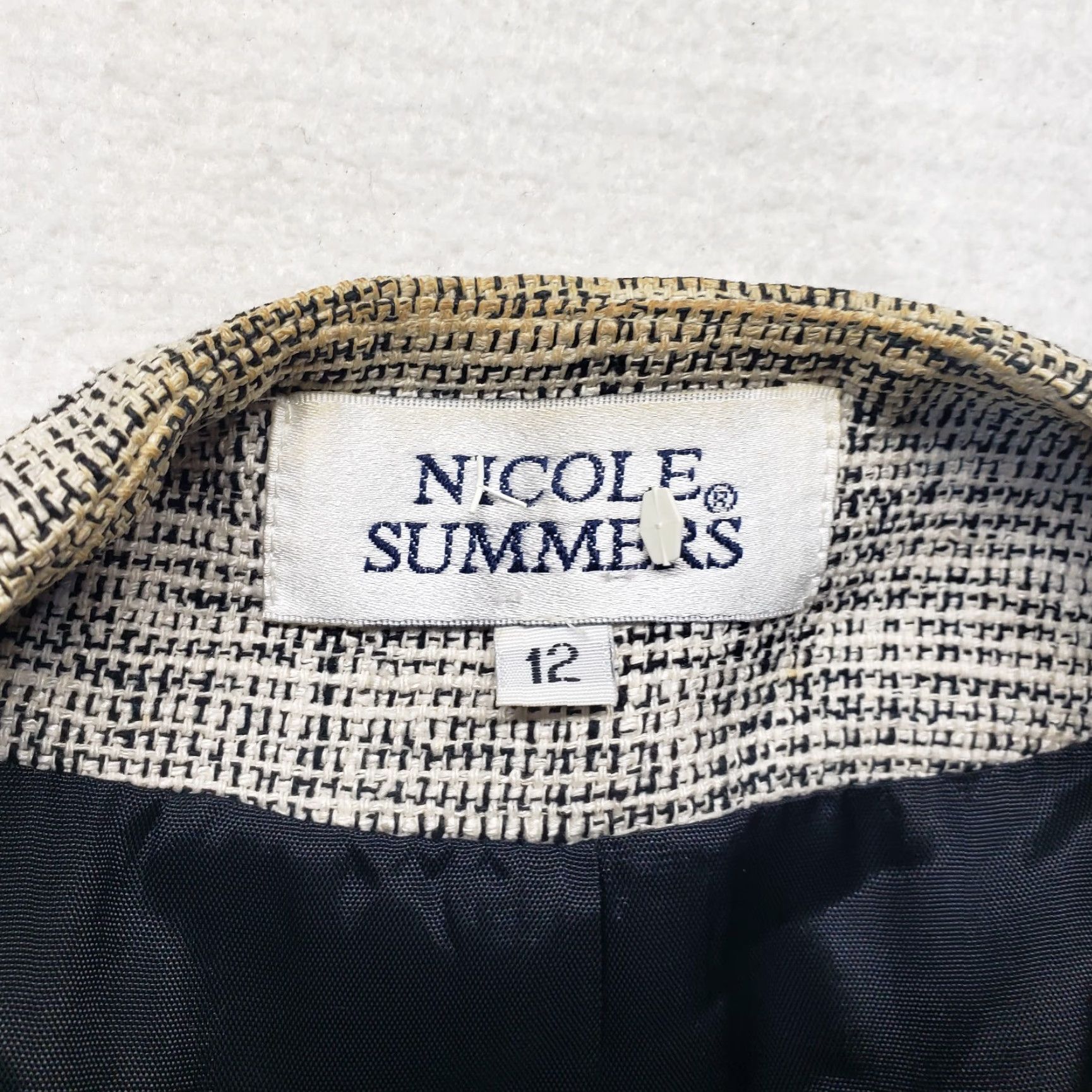 Nicole Farhi NICOLE FARHI Blazer Women Gray Tweed Size 12 Vintage No Jacket Coat Open Shoulder Pads Smart Casual - 12 | Adult Womens Size XL / US 12-14 / IT 48-50 - 3 Thumbnail