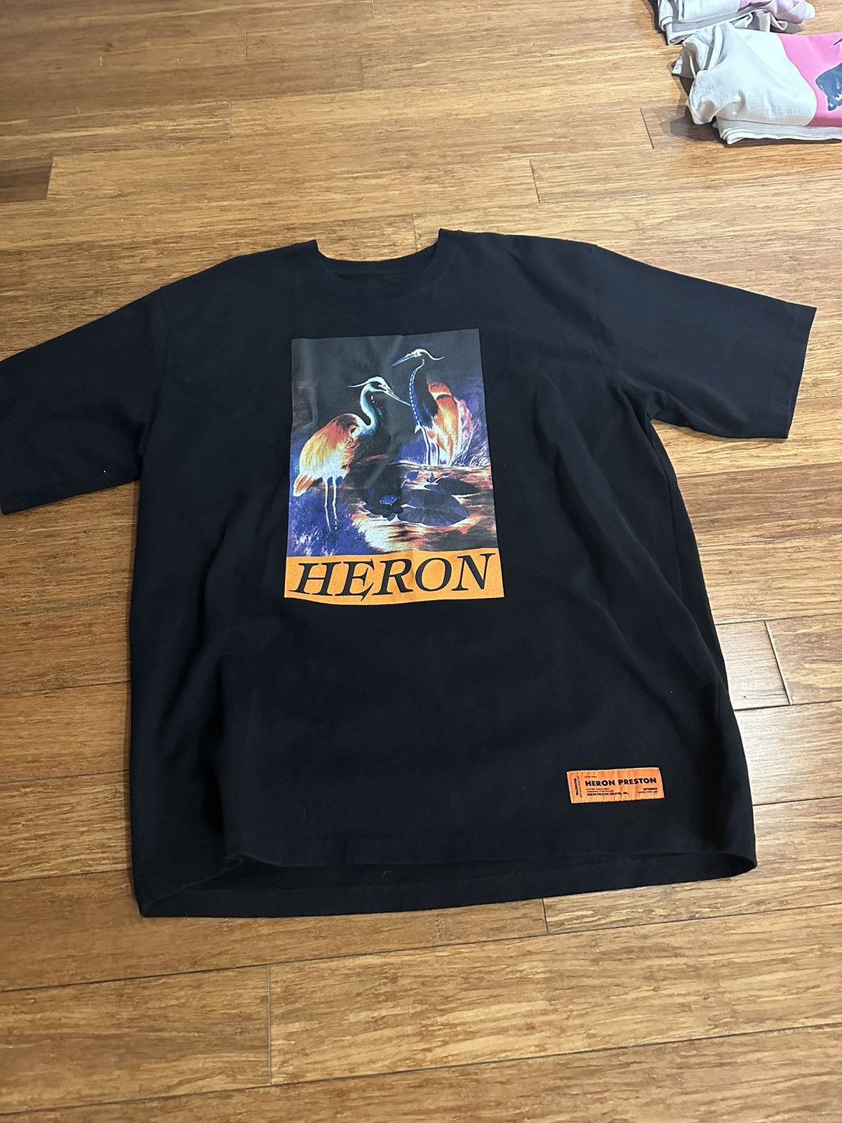 image of Heron Preston Graphic Print Tee in Black, Men's (Size 2XL)