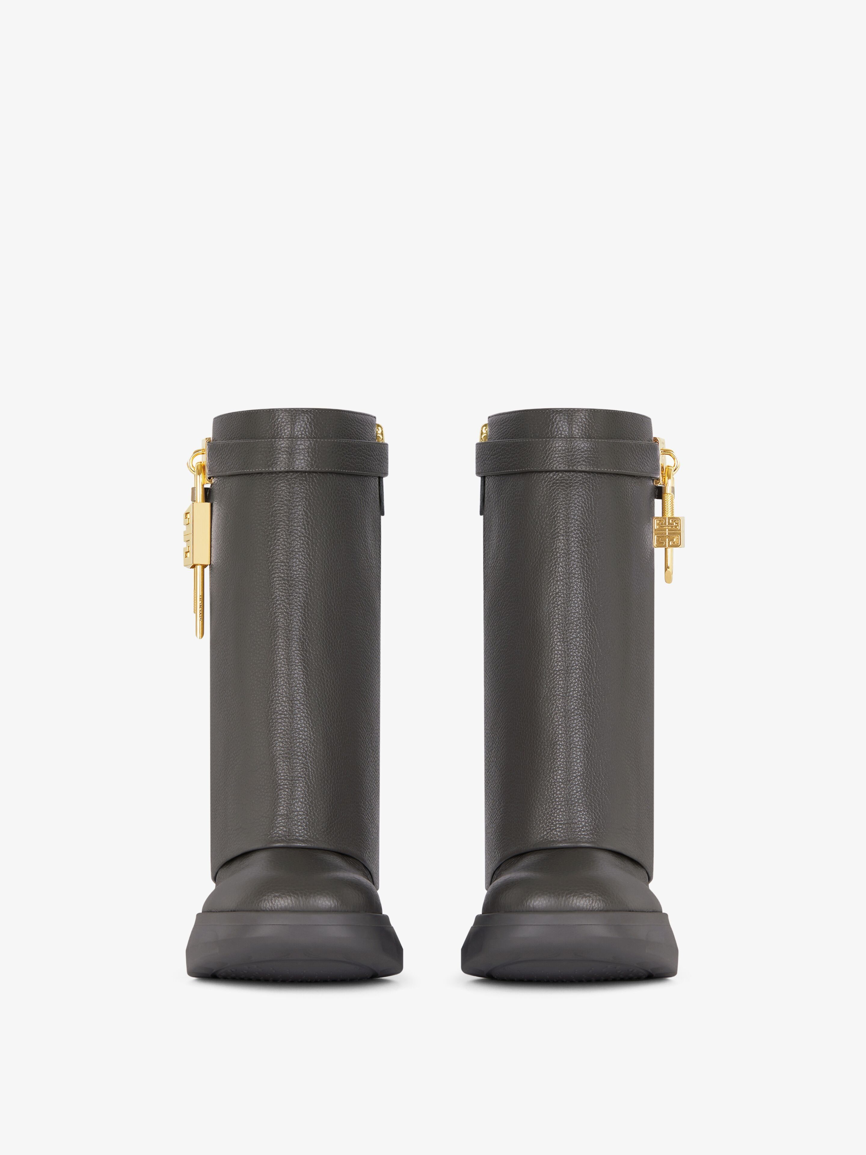Givenchy o1srvl11e0525 Shark Lock Ankle Boots Biker Low Wedge Size US 11 / IT 41 - 3 Thumbnail