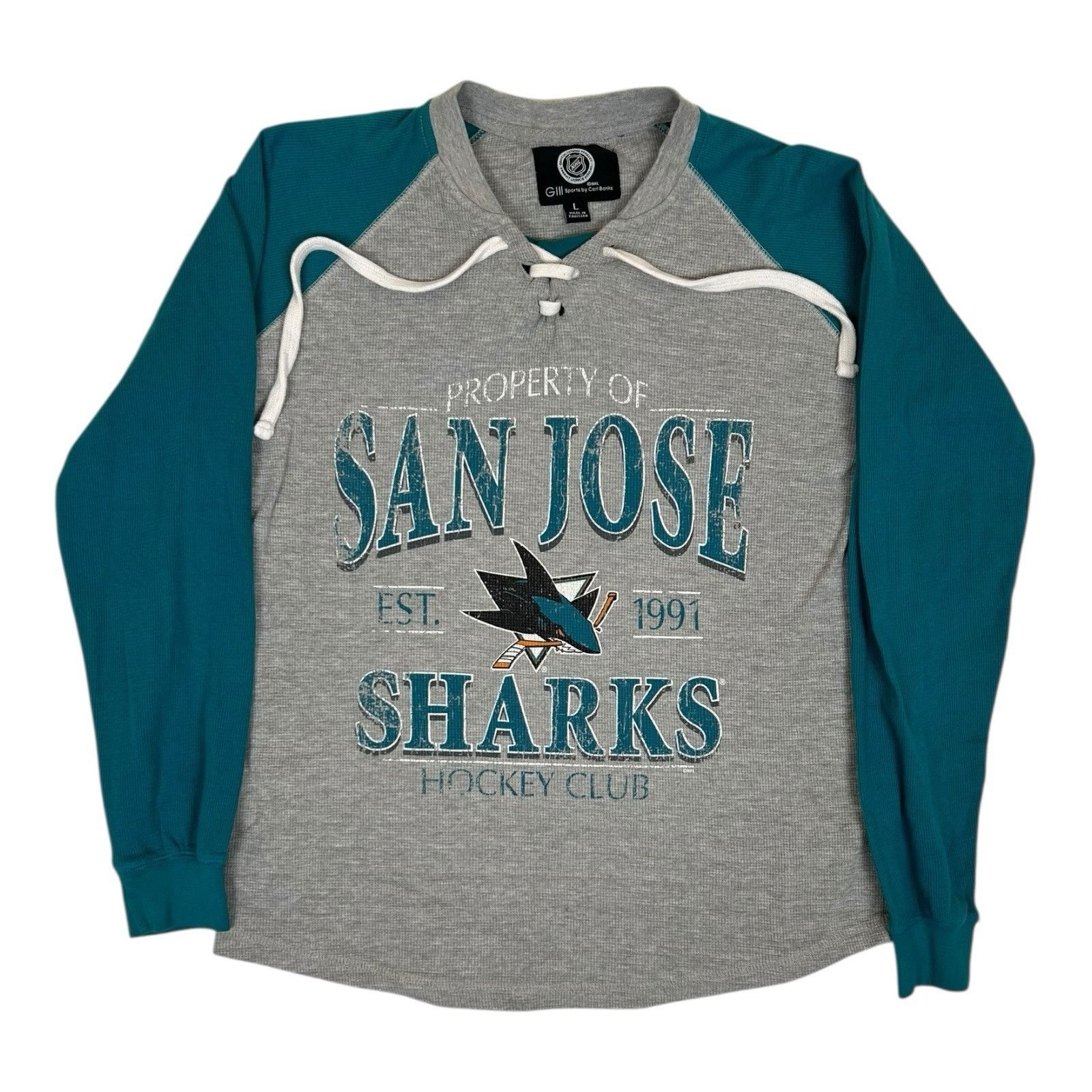 G-III Vintage San Jose Sharks Long Sleeve Thermal Shirt Size Large Size US L / EU 52-54 / 3 - 1 Thumbnail