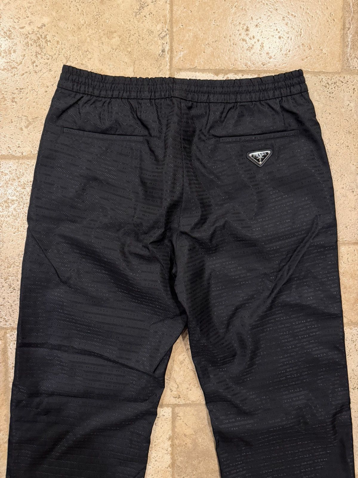 Prada Prada Re-Nylon Tonal Logo Print Monogram Black Track Pants Size US 36 / EU 52 - 7 Thumbnail