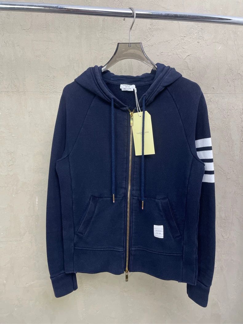 Thom Browne Thom browne Dark blue four-striped zipper jacket 2504-Nexta Size US S / EU 44-46 / 1 - 1 Thumbnail