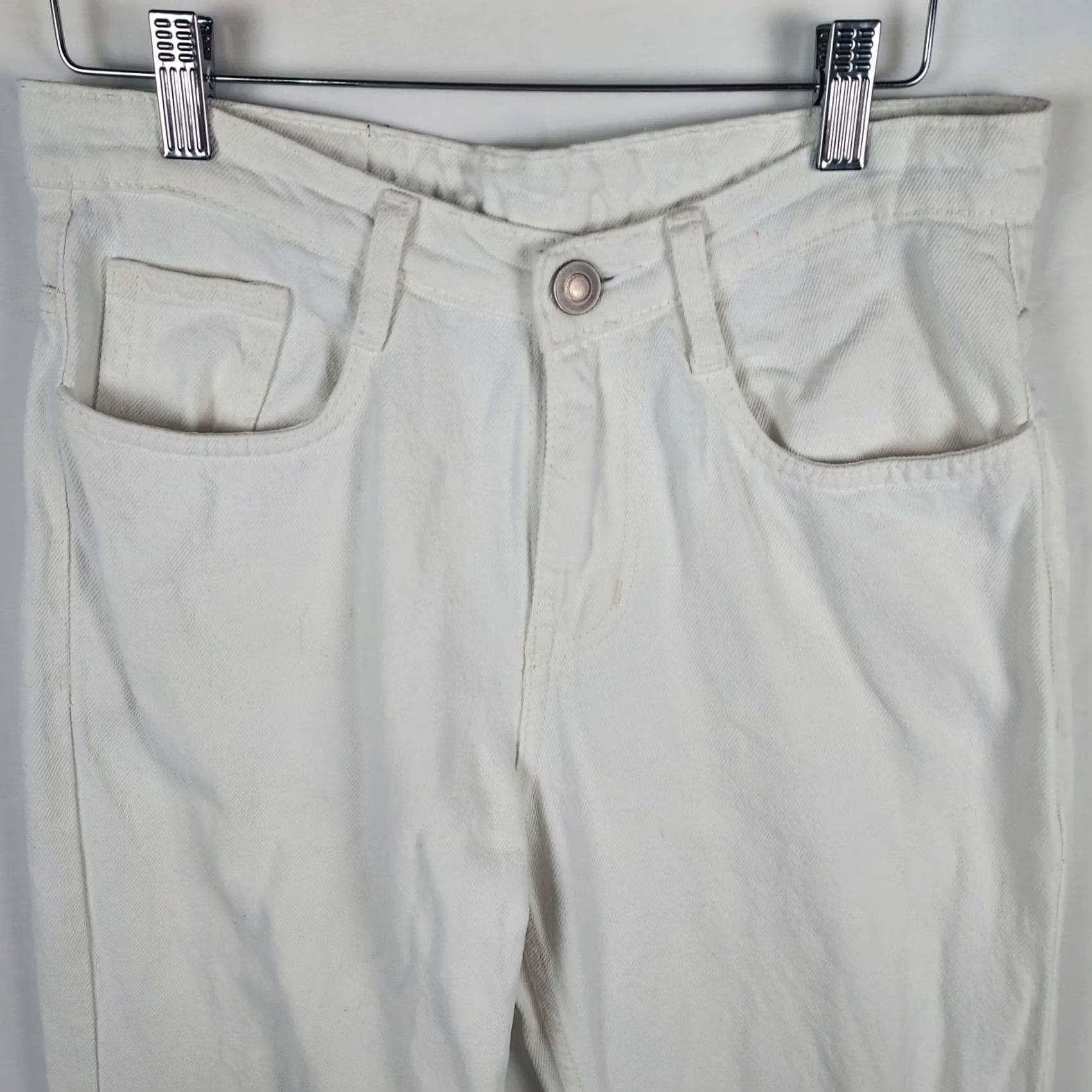 Zara Zara Man Men’s White Denim Jeans Size 30 Straight‑Leg Tapered Cotton Pants Shirt, Jeans? Size US 30 / EU 46 - 3 Thumbnail