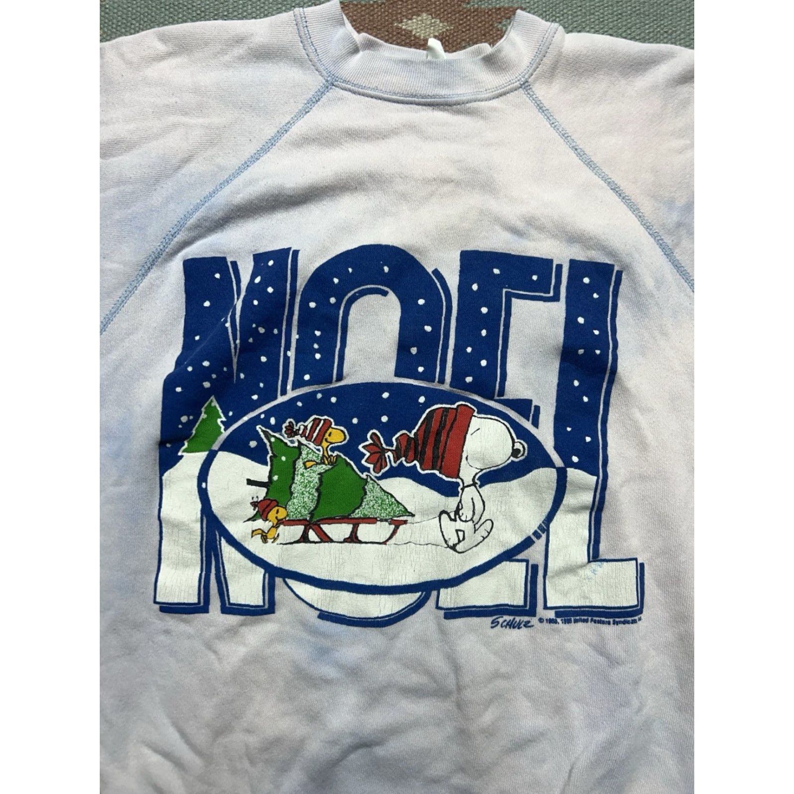 Peanuts VINTAGE 80s Snoopy Christmas Noel Peanuts Cartoon Crewneck Sweatshirt Adult XL Blue Pullover Men Mens Size US XL / EU 56 / 4 - 2 Thumbnail