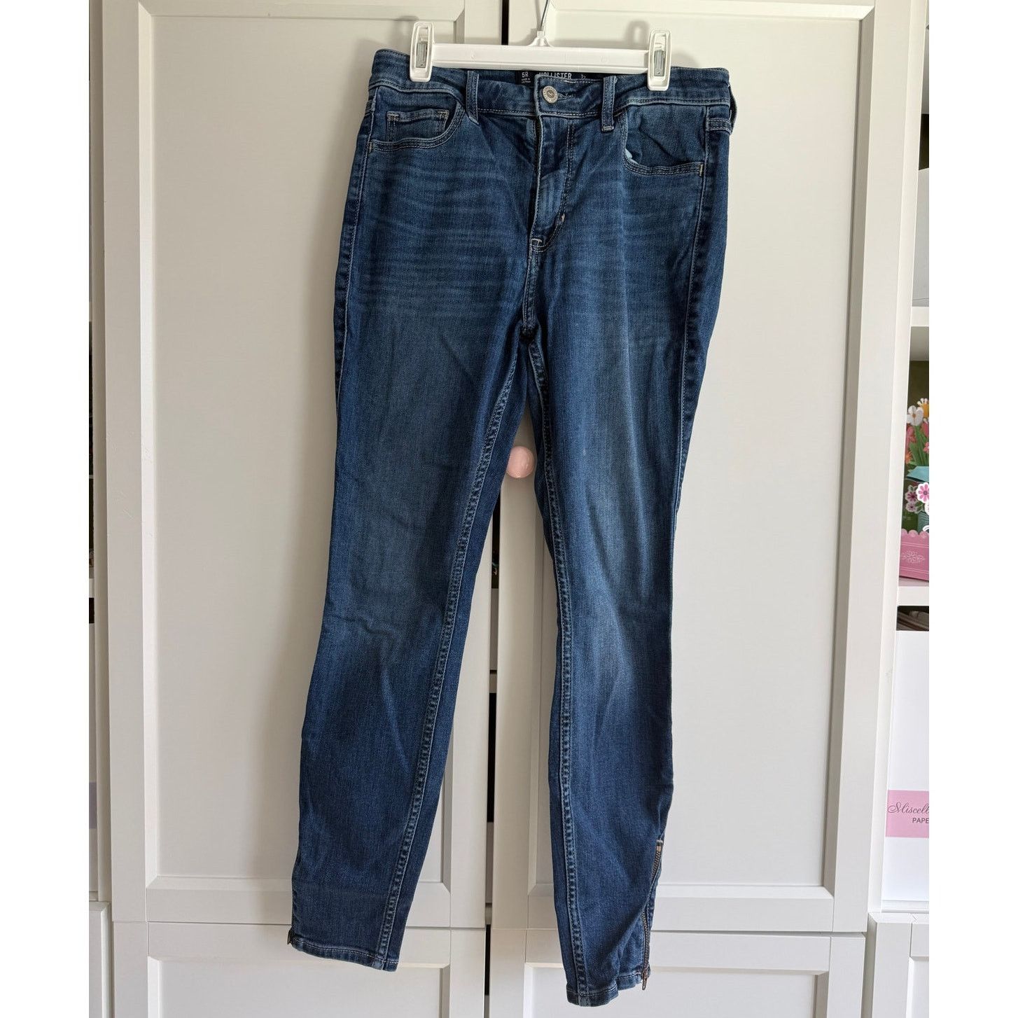 Hollister Hollister High Rise Skinny Crop Jeans Blue Distressed - D022 Size 27" / US 4 / IT 40 - 2 Thumbnail