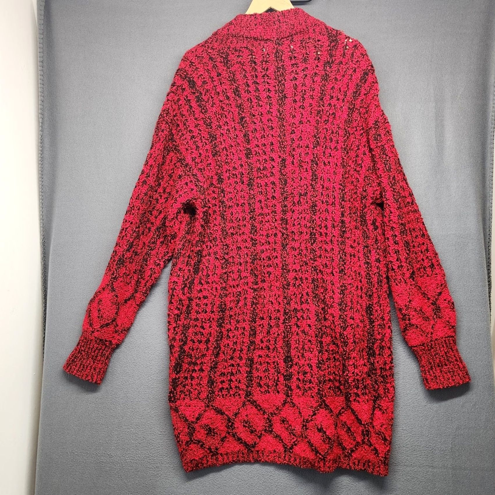 Vintage VINTAGE Western Connection Sweater Duster Cardigan Womens Medium Acrylic Oversize Thick Red Long Sleeve Fall Winter Size M / US 6-8 / IT 42-44 - 2 Thumbnail