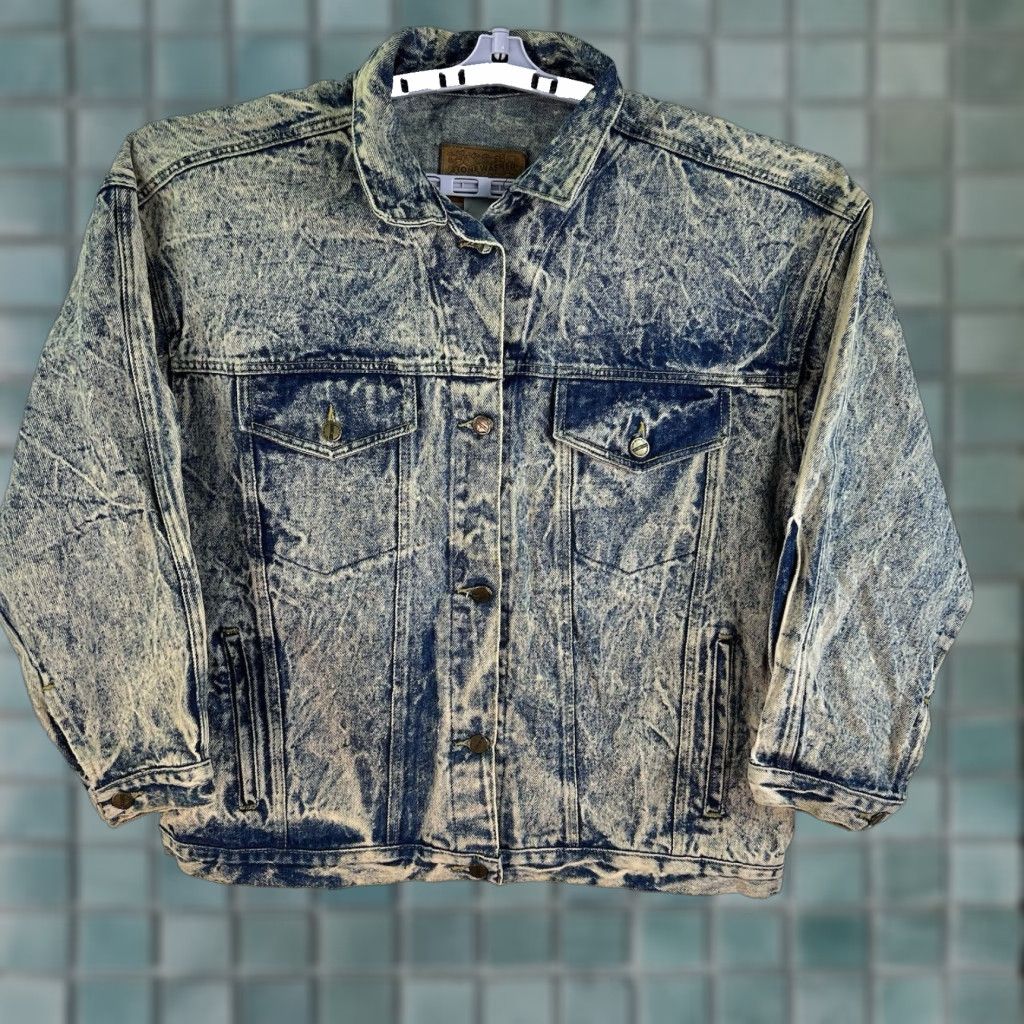 Denime VINTAGE Venezia Stone Washed Denim Jacket Womens Size 16 Blue Casual Bohemian 90s Size XXL / US 16-18 / IT 52-54 - 1 Thumbnail