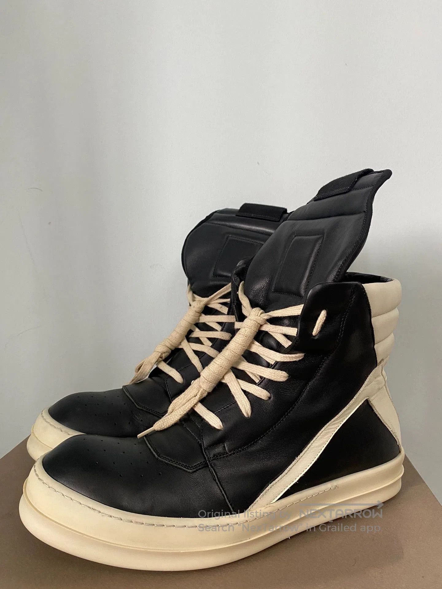 Rick Owens rick owens black leather high-top sneakers. Size US 10 / EU 43 - 1 Thumbnail