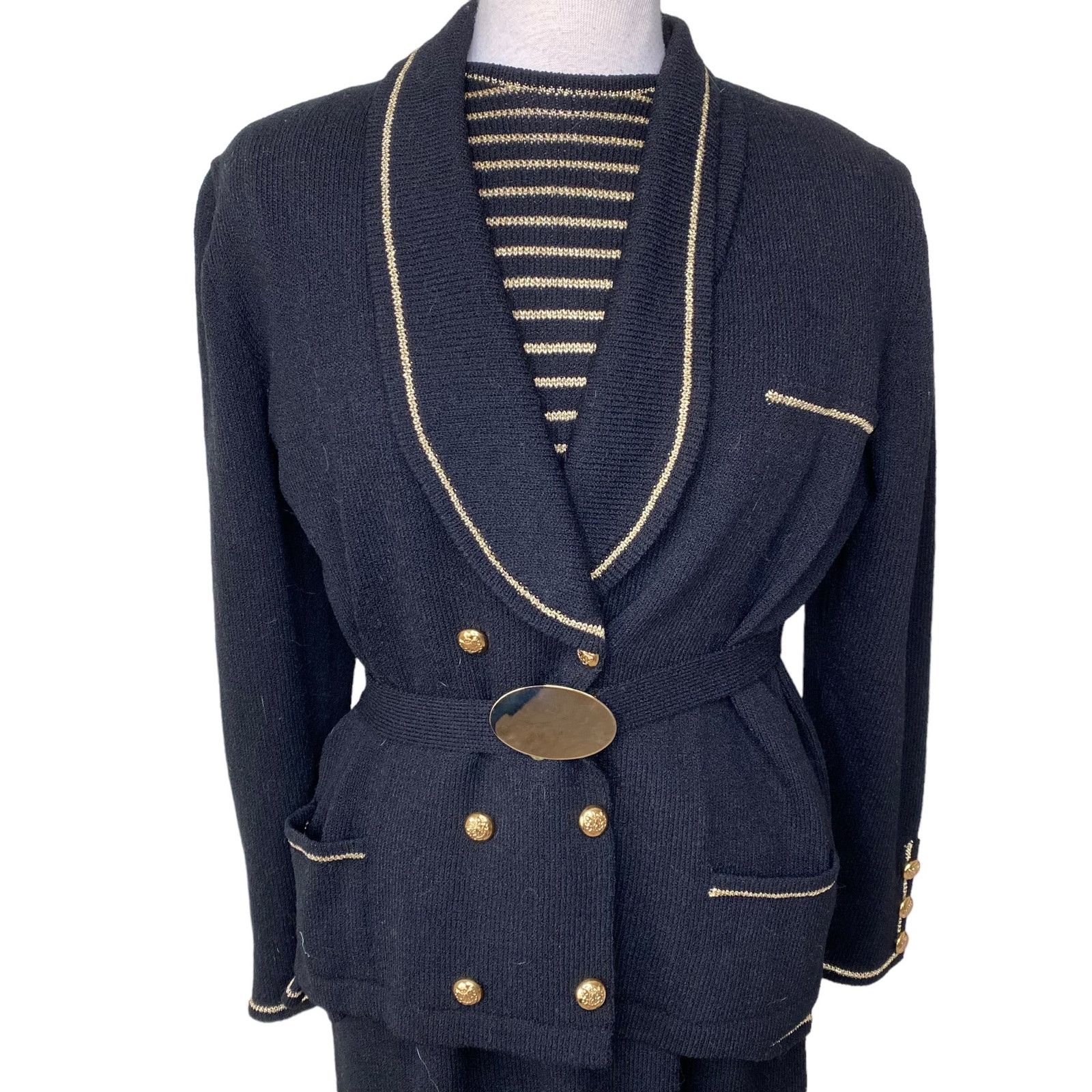 Other DON SAYRES Wellmore Vintage 80s Wool Dress Blazer Suit Set Size L / US 10 / IT 46 - 5 Thumbnail