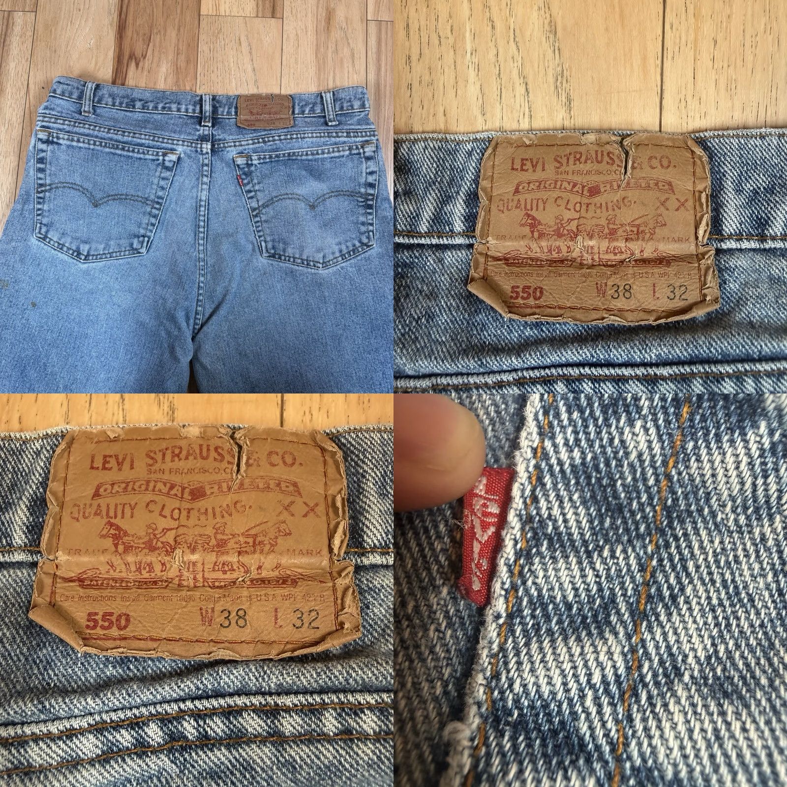 Levi's VINTAGE Levi’s 550 Jeans Men Regular 36 Light Blue 28in 90s USA Made Straight Relaxed 550 Model Size US 36 / EU 52 - 8 Thumbnail