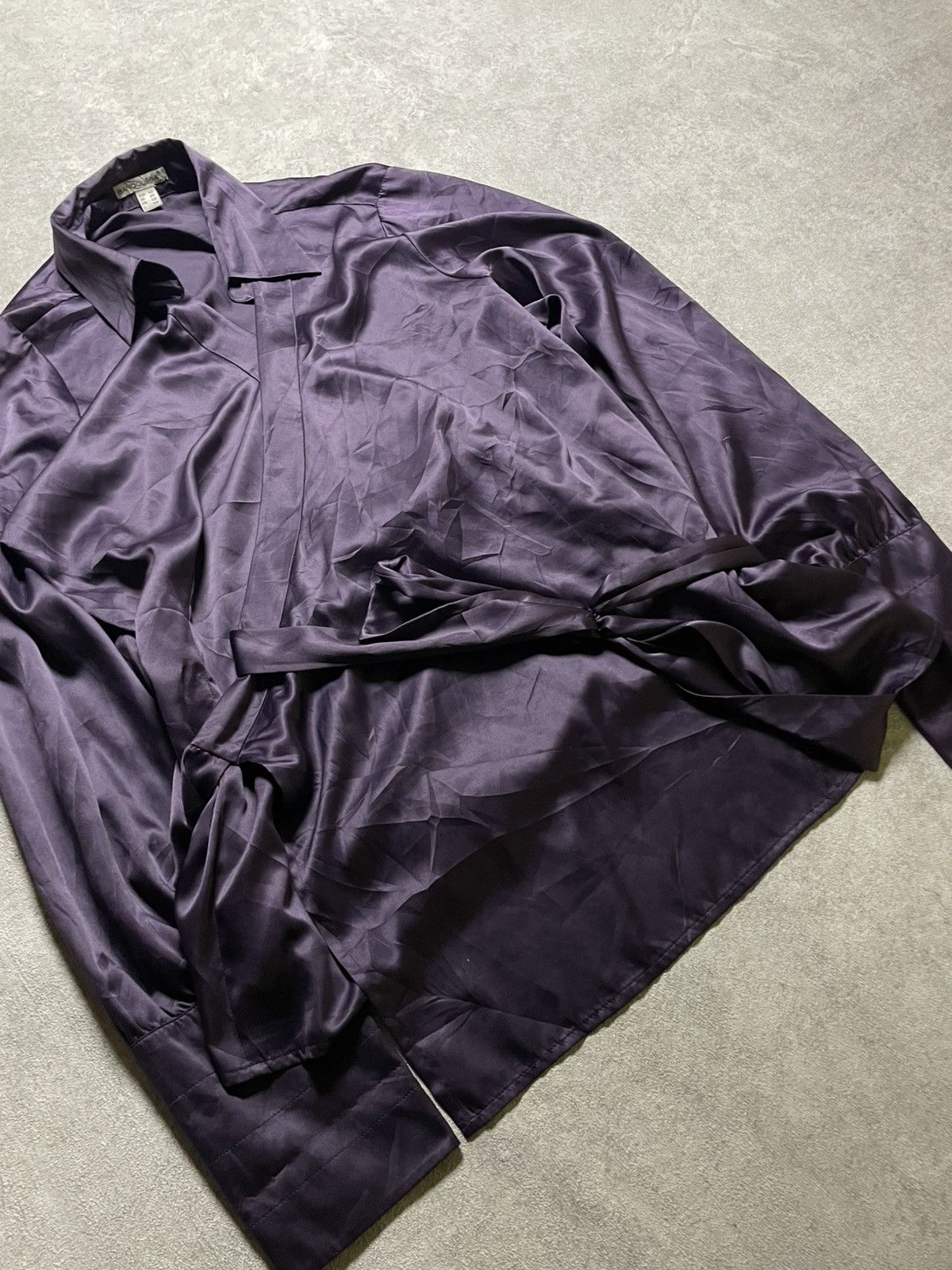 If Six Was Nine Skull Deep violet satin wrap shirt — Nosferatu energy Size US M / EU 48-50 / 2 - 3 Thumbnail