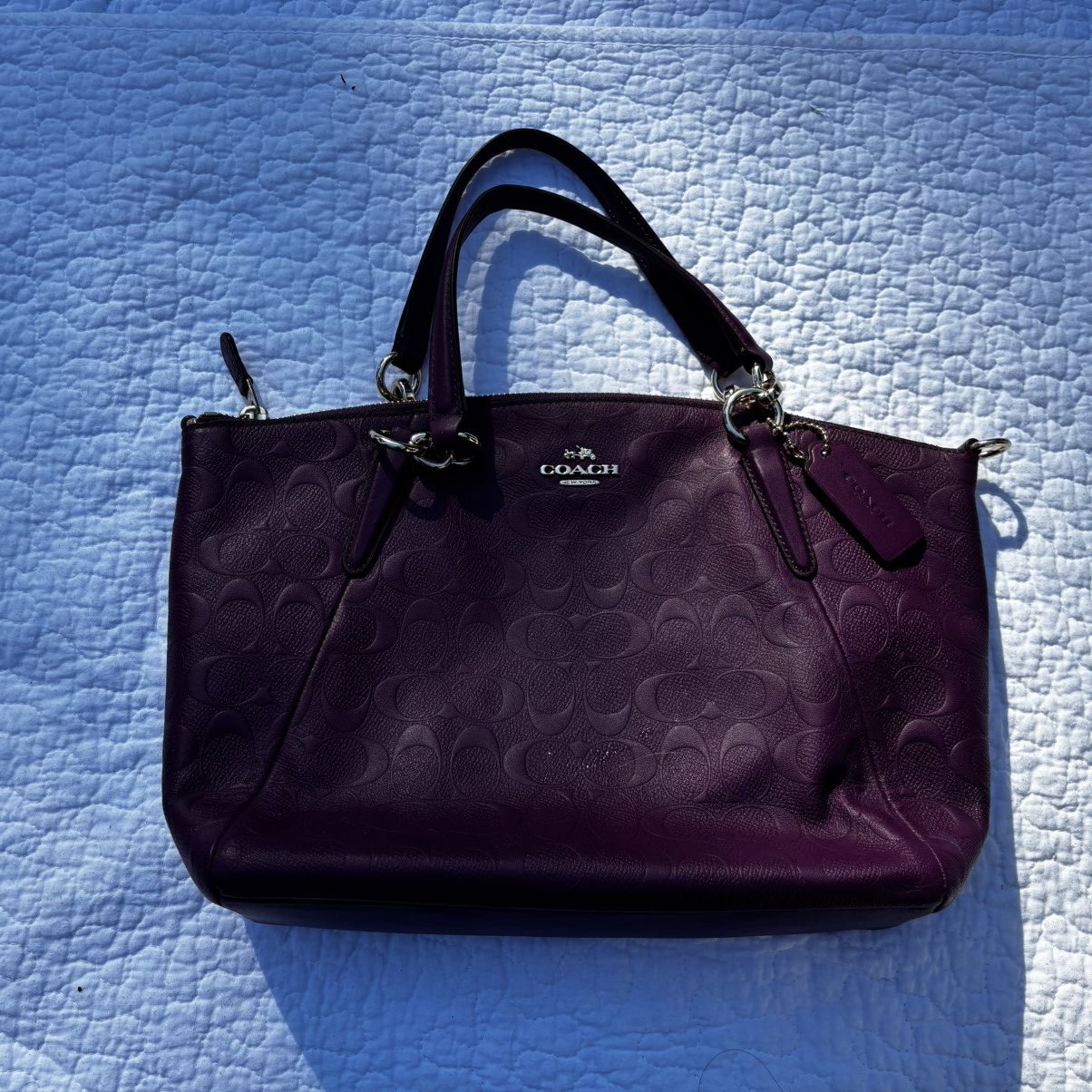 Coach purple leather coach bag Size ONE SIZE - 3 Thumbnail