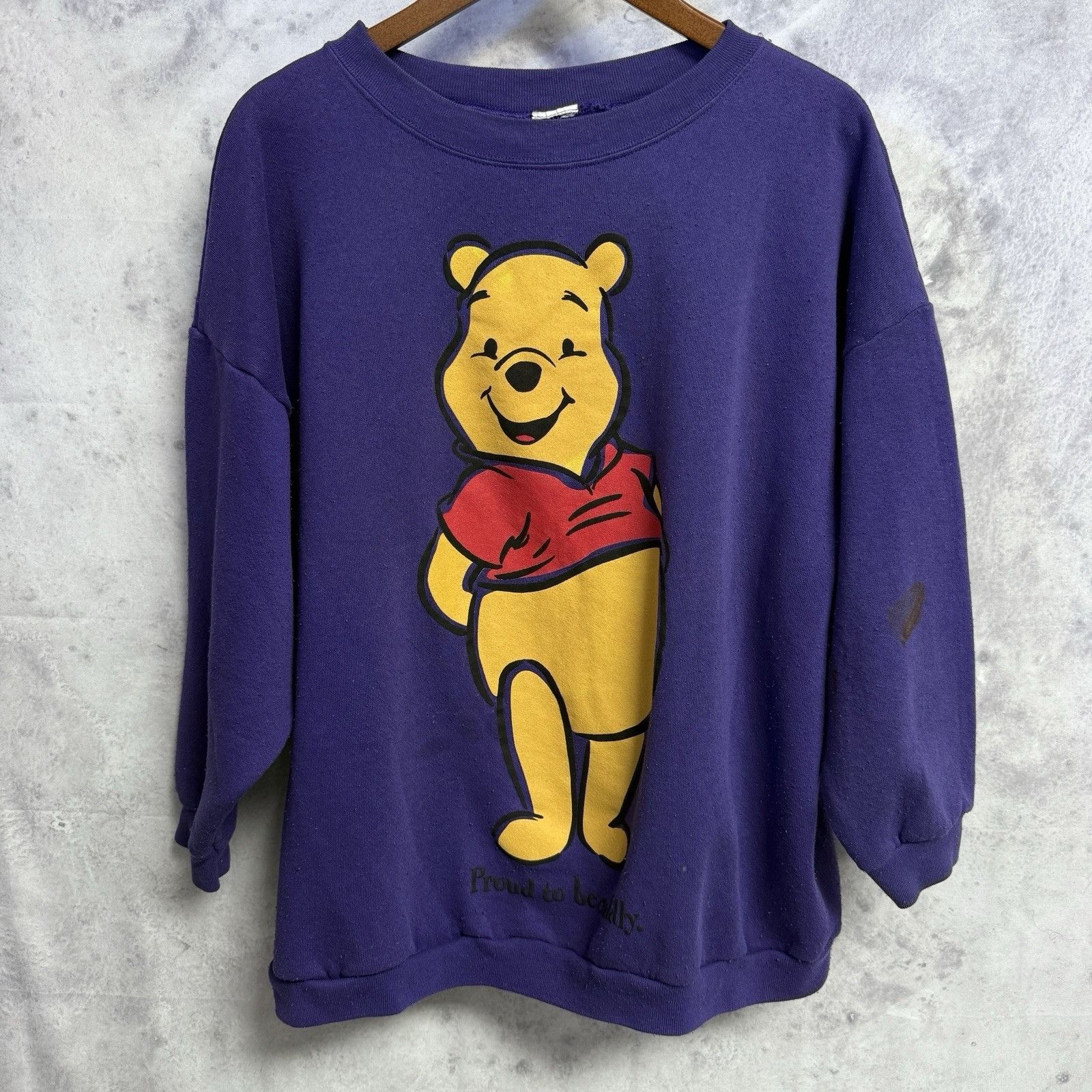 Disney Vintage Winnie The Pooh Sweatshirt Oversized L Purple Crew N Size US L / EU 52-54 / 3 - 1 Thumbnail