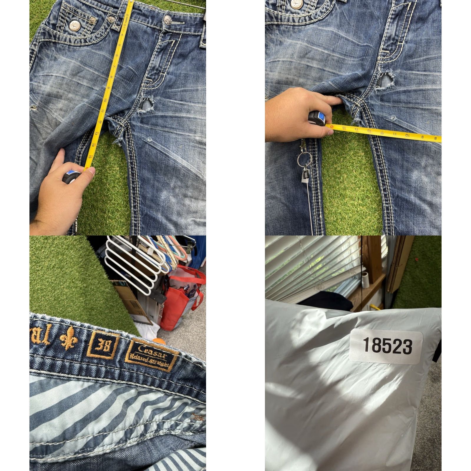 Vintage VINTAGE Rock Revival Jeans Mens 38 Caesar Relaxed Straight Fit Distressed Grunge Punk Size US 38 / EU 54 - 8 Thumbnail