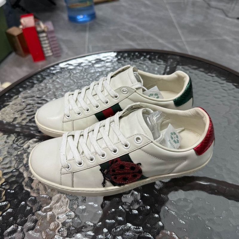 Gucci Ace Leather Sneakers with Embroidery 0079
