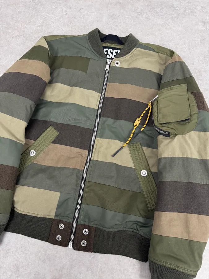 Diesel Diesel Khaki Camo Panel Bomber Jacket Size US L / EU 52-54 / 3 - 5 Thumbnail