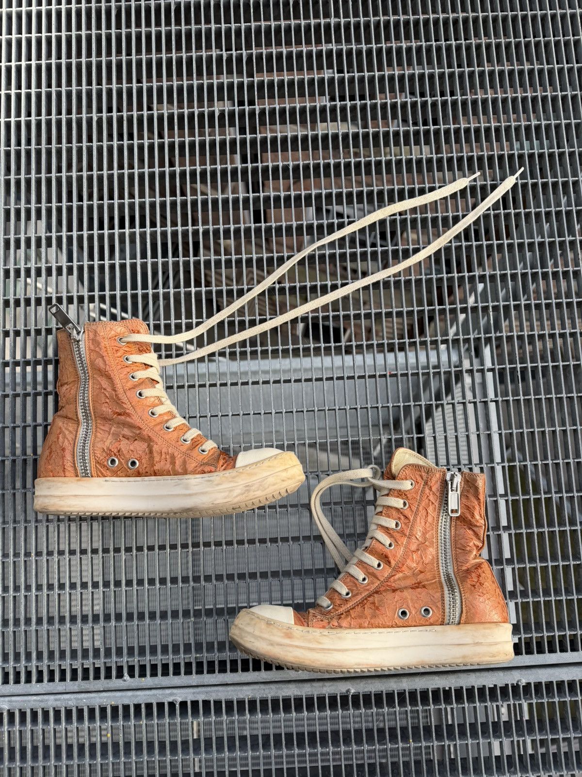 Rick Owens Drkshdw Rick Owens Drkshdw Papaya Foil Ramones Size US 6.5 / IT 36.5 - 4 Thumbnail