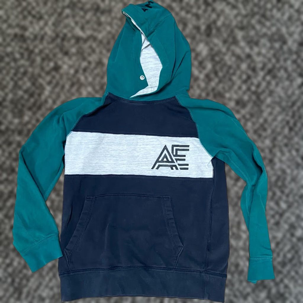 American Eagle Outfitters American Eagle Outfitters Hoodie Mens M Black Green Cotton Pouch Pocket Pullover Sweatshirt Size US M / EU 48-50 / 2 - 1 Thumbnail