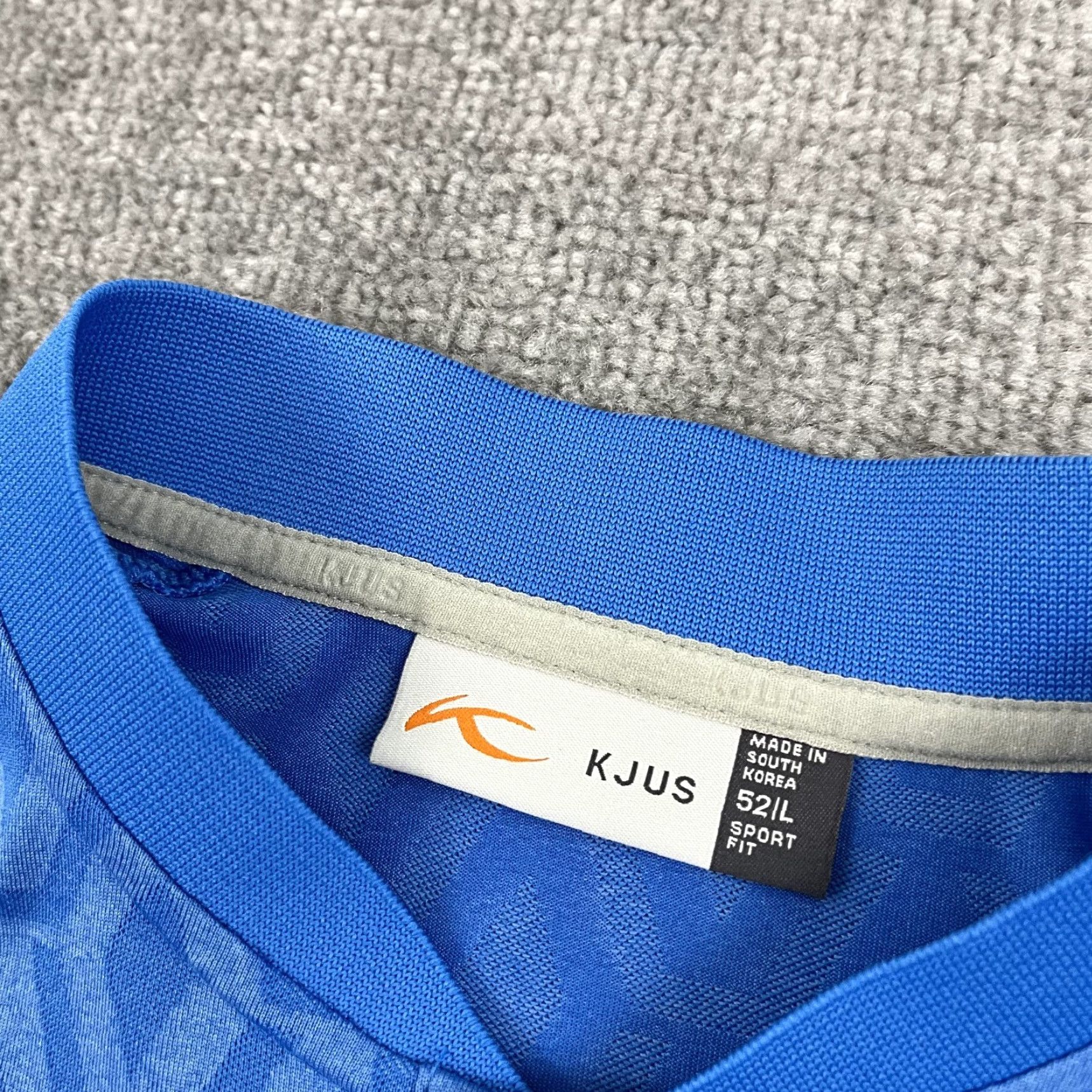 KJUS KJUS Polo Shirt Mens L Blue Jacquard Lance Knit Grove Performance Golf Tennis Walking Sports Size US L / EU 52-54 / 3 - 4 Thumbnail