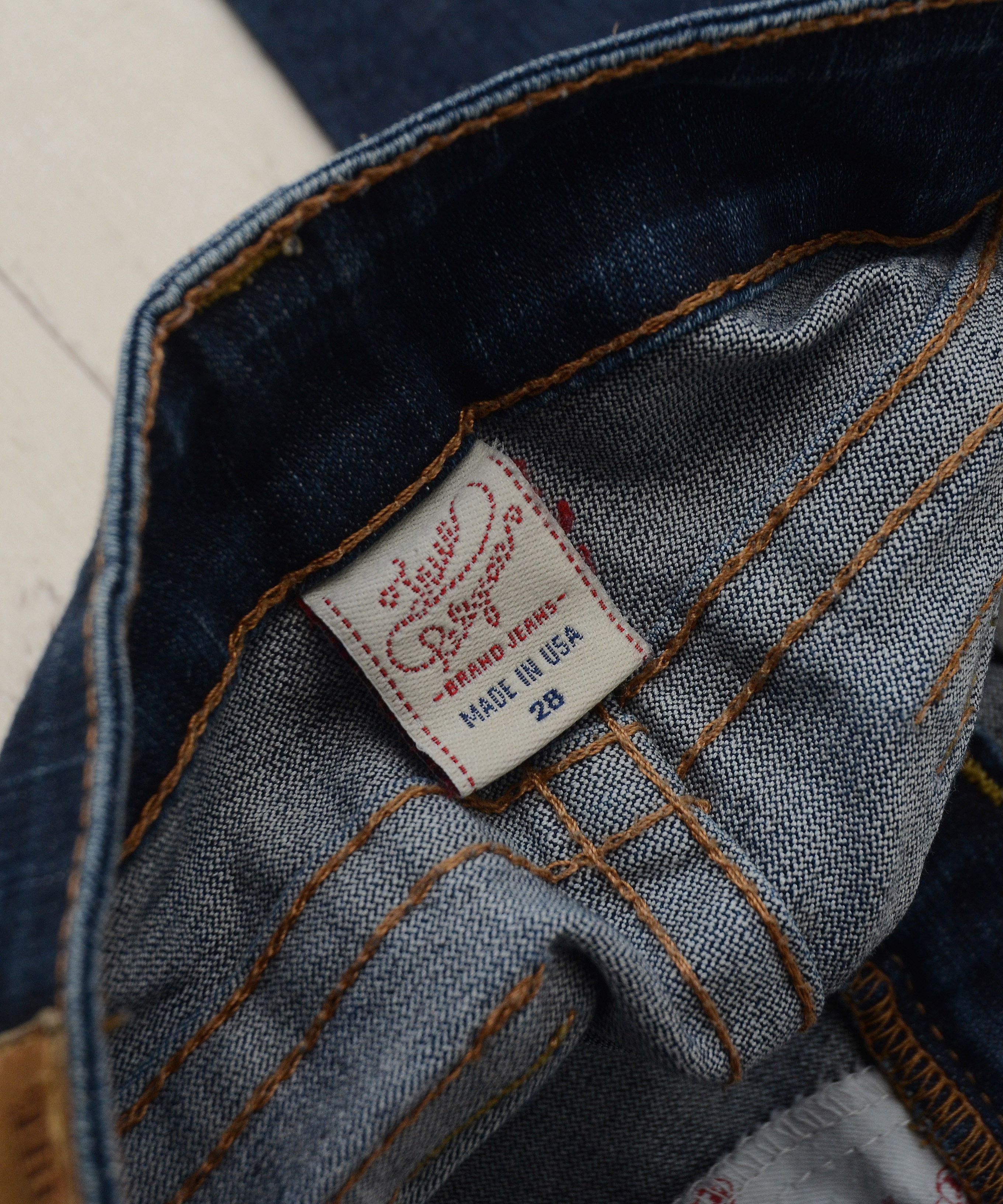 True Religion × Vintage Y2k Low Rise Crazy Skinny True Religion Golden Edition USA Size 28" / US 6 / IT 42 - 12 Thumbnail