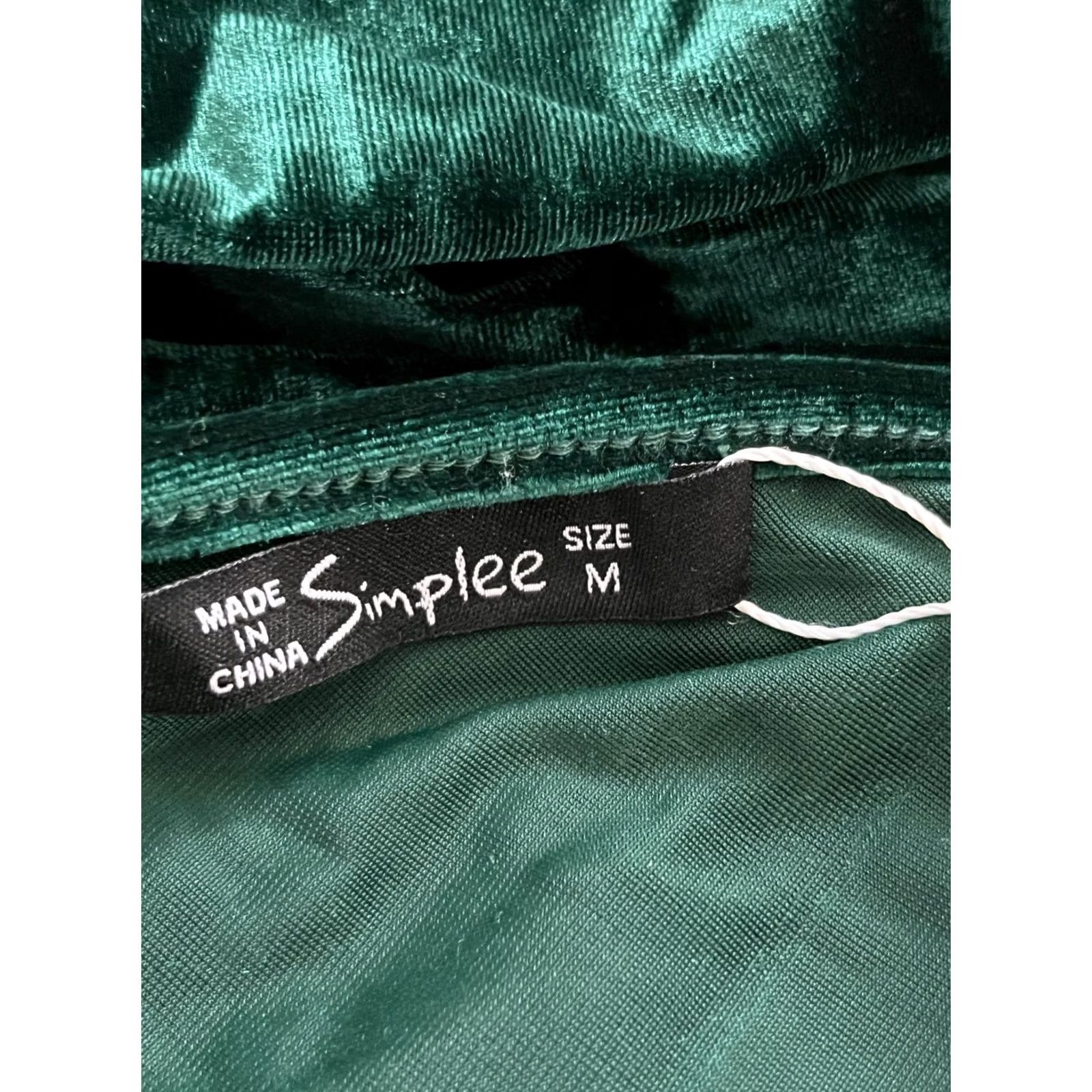 Vintage Simplee Hunter Green Velour One Shoulder Cutout Mini Dress M Women) Size M / US 6-8 / IT 42-44 - 6 Thumbnail