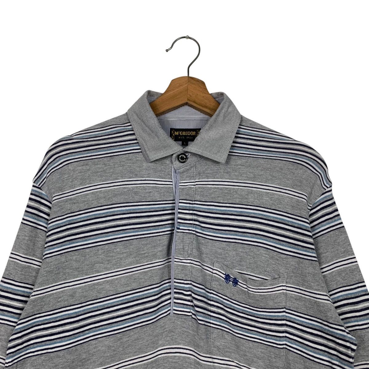 McGregor Vintage McGREGOR Striped Long Sleeve Polo Shirt #2628-C118 Size US L / EU 52-54 / 3 - 7 Thumbnail