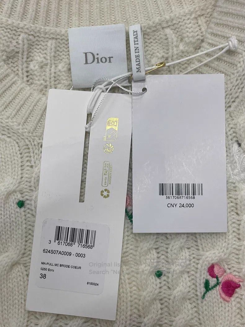 Dior Dior 26 early spring white pink flower embroidery knitted Size XS / US 0-2 / IT 36-38 - 4 Thumbnail
