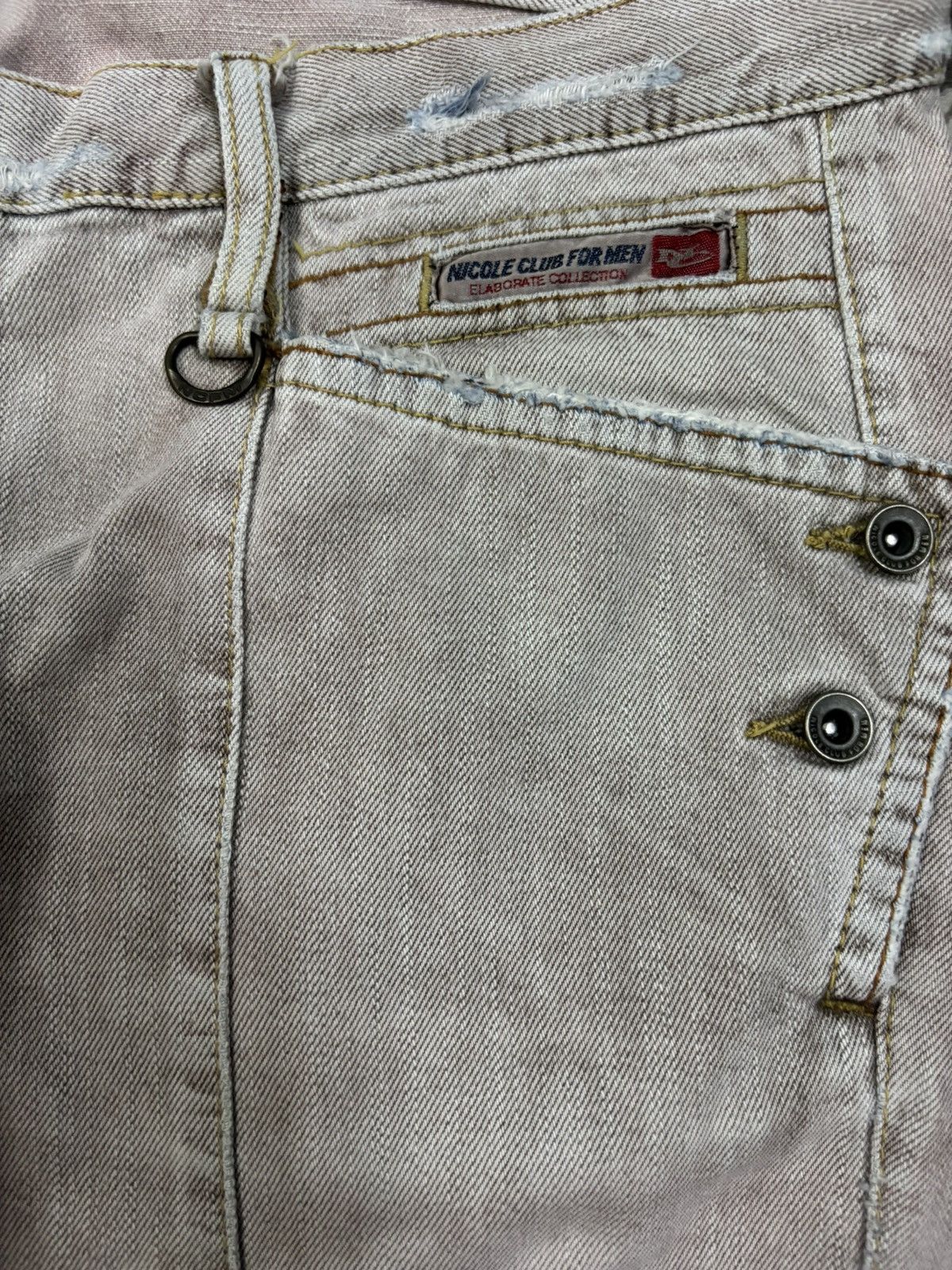 Tornado Mart Nicole Club Python Skin Bootcut Flare Distress Grunge Jeans Size US 33 - 4 Thumbnail