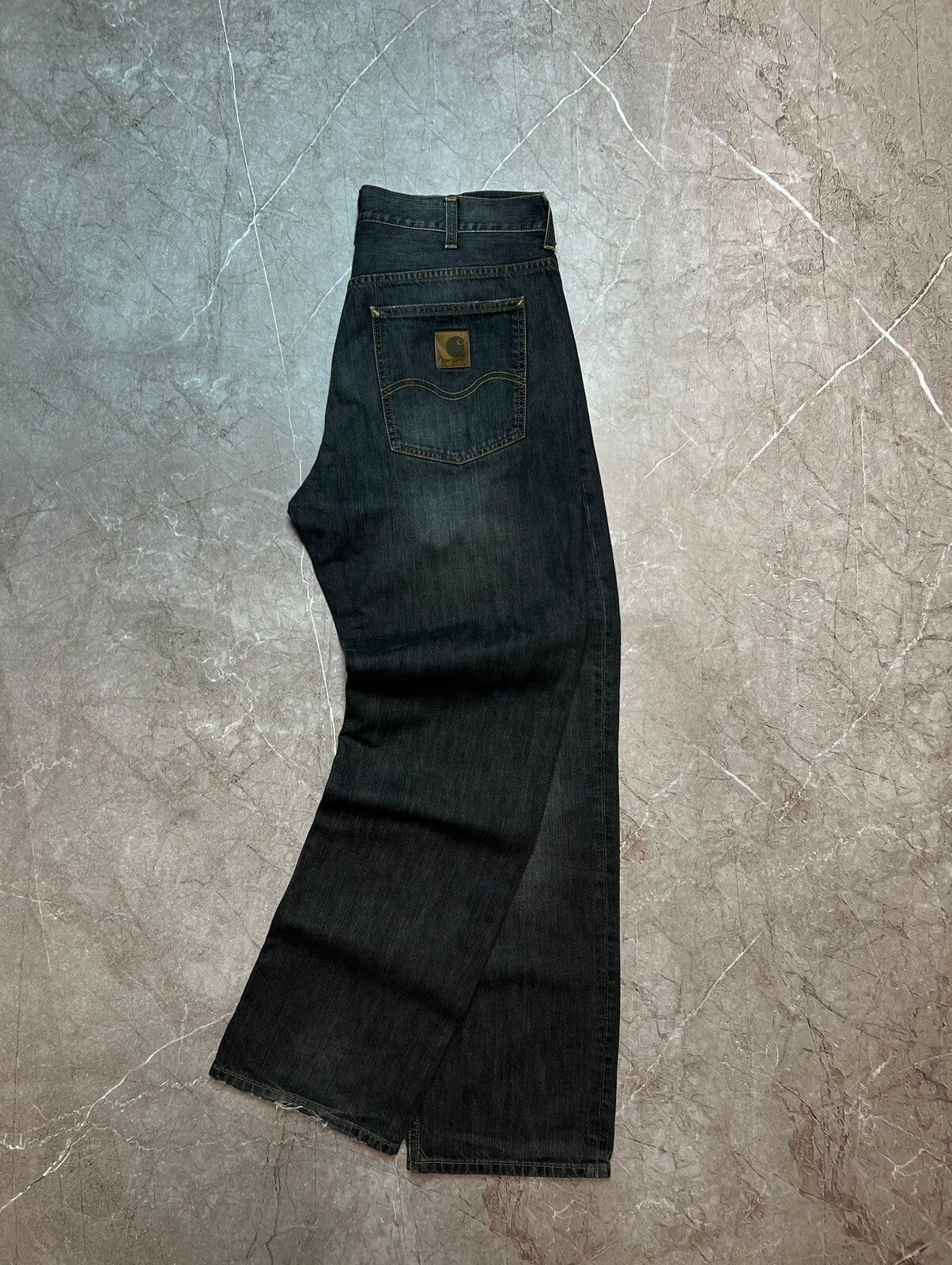 Pre-owned Carhartt X Vintage Carhartt Pontiac Pant Washed Dark Denim Jeans Grunge Y2k In Grey