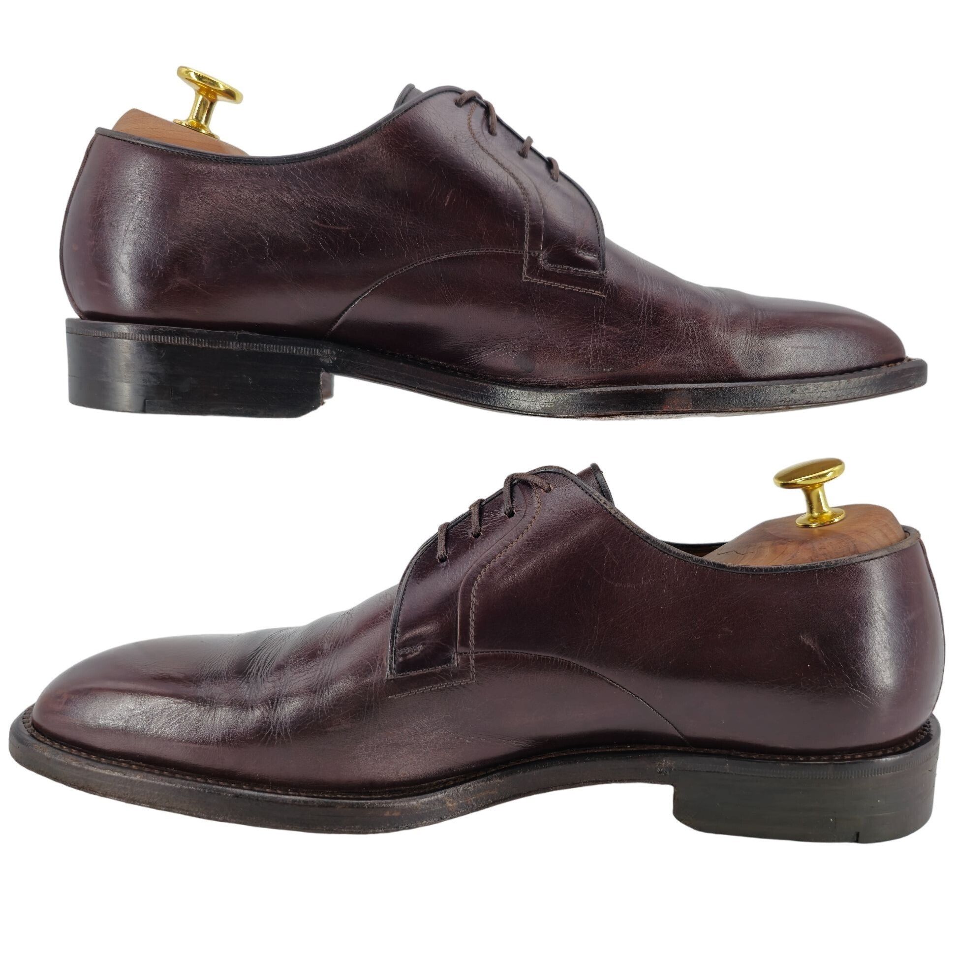 Testoni A. Testoni Italy Mens 8.5 Brown Leather Dress Shoes Oxfords Size US 8.5 / EU 41-42 - 5 Thumbnail