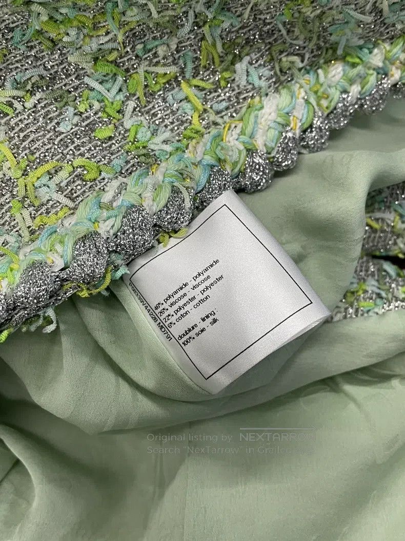 Chanel Chanel Green silver rolled edge four-pocket jacket Size S / US 4 / IT 40 - 6 Thumbnail