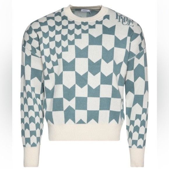 Rhude Rhude Racing Monogram-Intarsia Jumper Sweater White Green Me Size US S / EU 44-46 / 1 - 1 Thumbnail