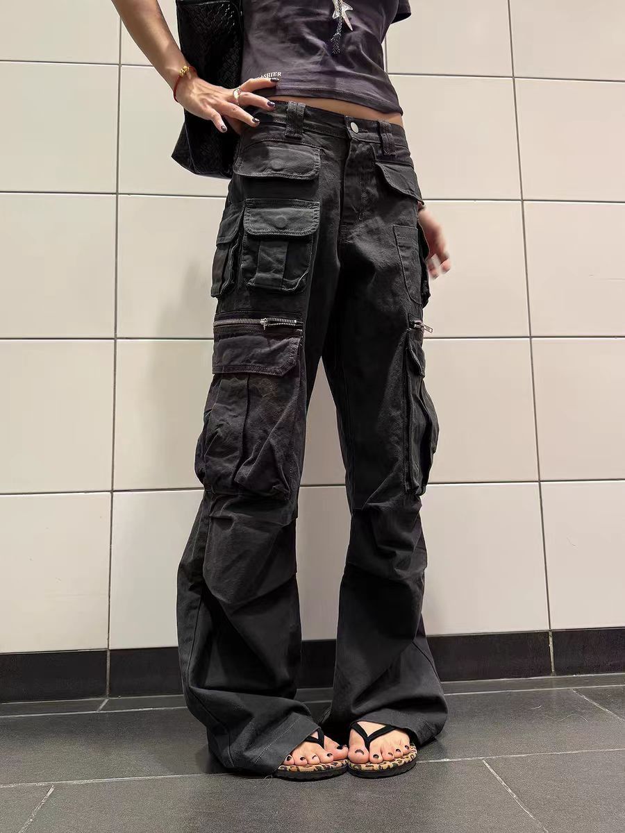 Jean Black Multi-Pocket Baggy Jeans Size US 30 / EU 46 - 3 Thumbnail
