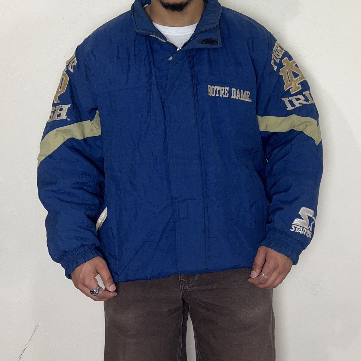 Starter × Vintage Vintage Notre Dame Starter Puffer Jacket Size US L / EU 52-54 / 3 - 10 Thumbnail