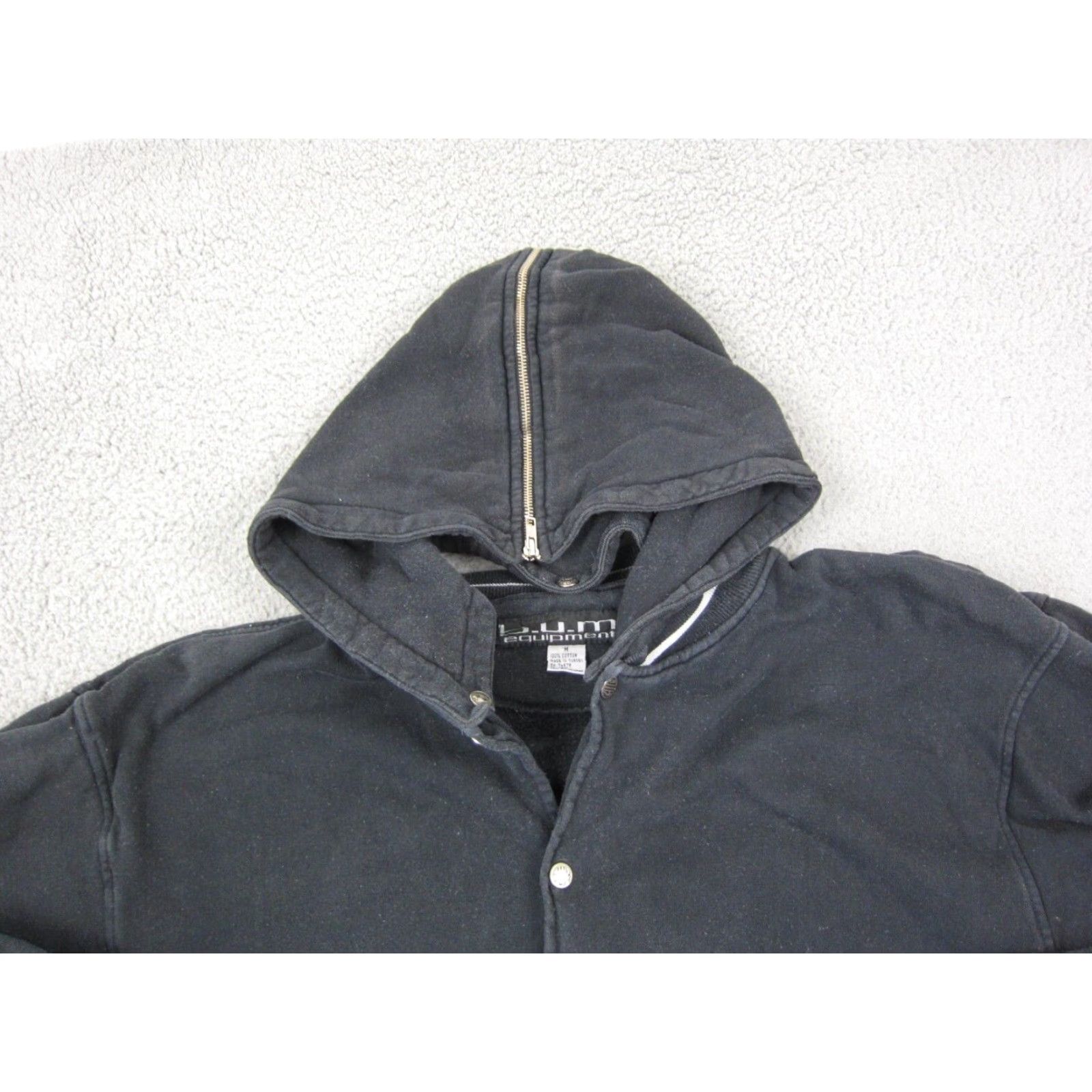 Equipment VINTAGE BUM EQUIPMENT Hoodie Women M Black Button Up Sweatshirt 90s Cardigan Ladies Knit Pullover College Outdoor Size M / US 6-8 / IT 42-44 - 3 Thumbnail