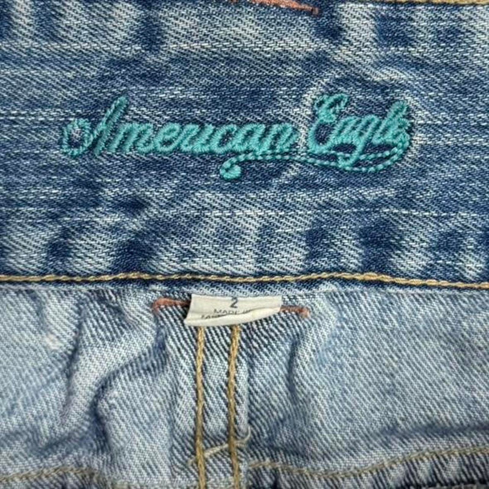 American Eagle Outfitters American Eagle Super Low Rise Micro Mini denim Skirt size 2 Size 26" / US 2 / IT 38 - 4 Thumbnail