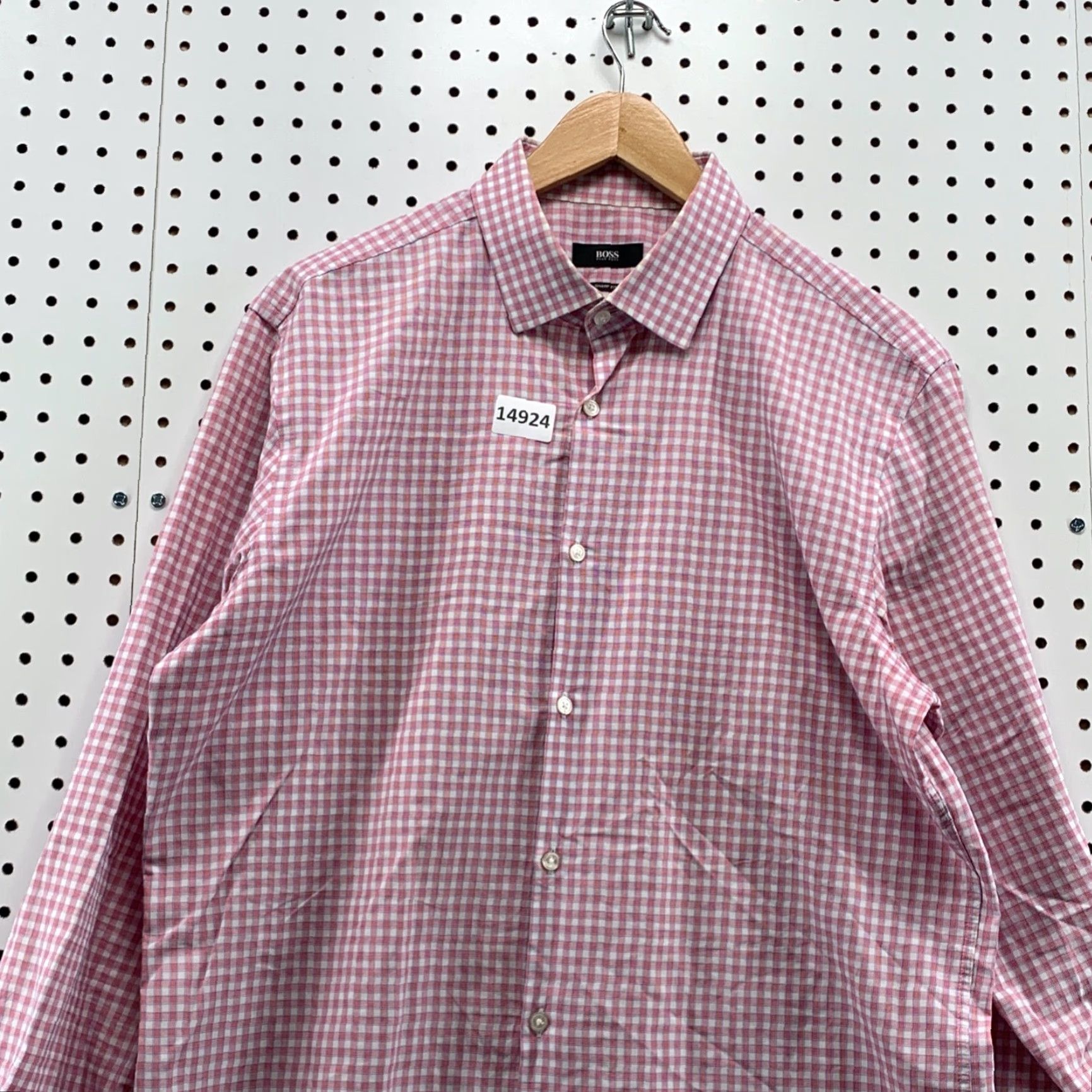 Hugo Boss HUGO BOSS Vintage Red Check Button-Up Shirt Long Sleeve Spread 16.5 Regular Mens Size US XL / EU 56 / 4 - 2 Thumbnail