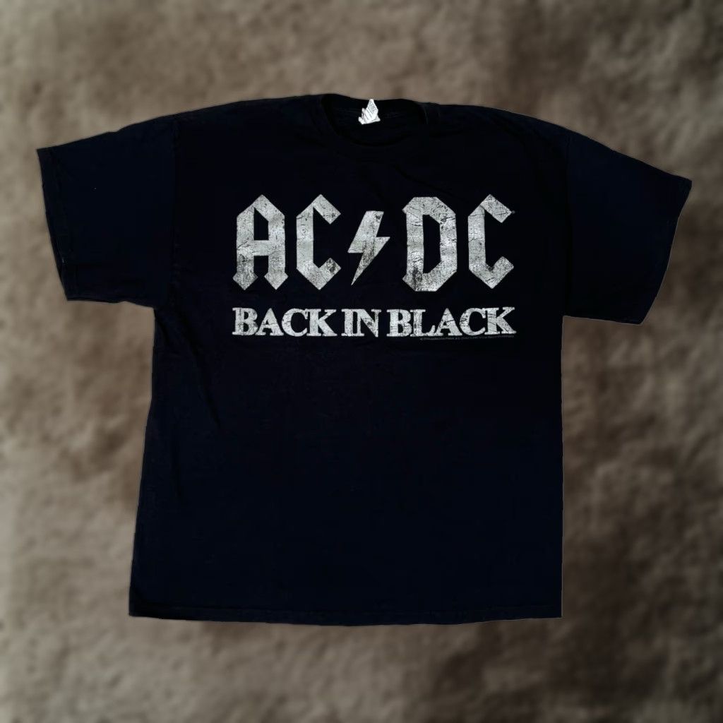 Delta VINTAGE AC/DC Back In Black T-Shirt XL Black Chrome Y2K Rock Band Music 90s 80s Men Mens Size US XL / EU 56 / 4 - 1 Thumbnail