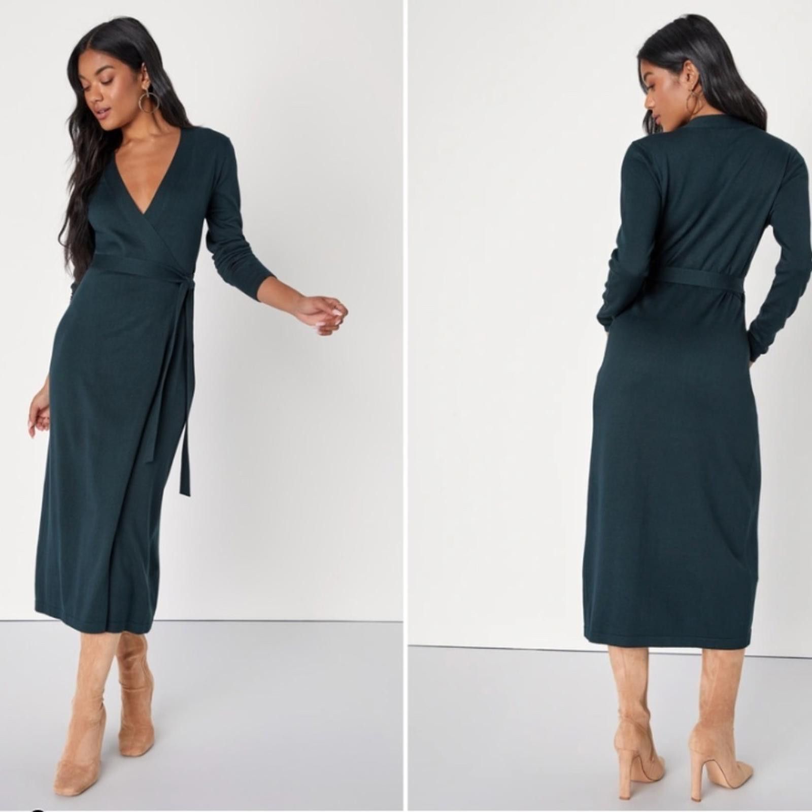 Lulus LULU's Chic Sexy Casual Ribbed Holiday Sweater Wrap Midi Size M / US 6-8 / IT 42-44 - 5 Thumbnail