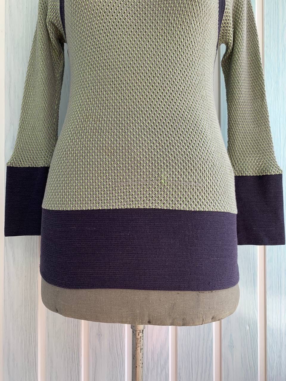 Chloe × Designer × See by Chloe See By Chloe Women’s Cotton & Ramie Multicolor Knit Blouse Size M / US 6-8 / IT 42-44 - 6 Thumbnail