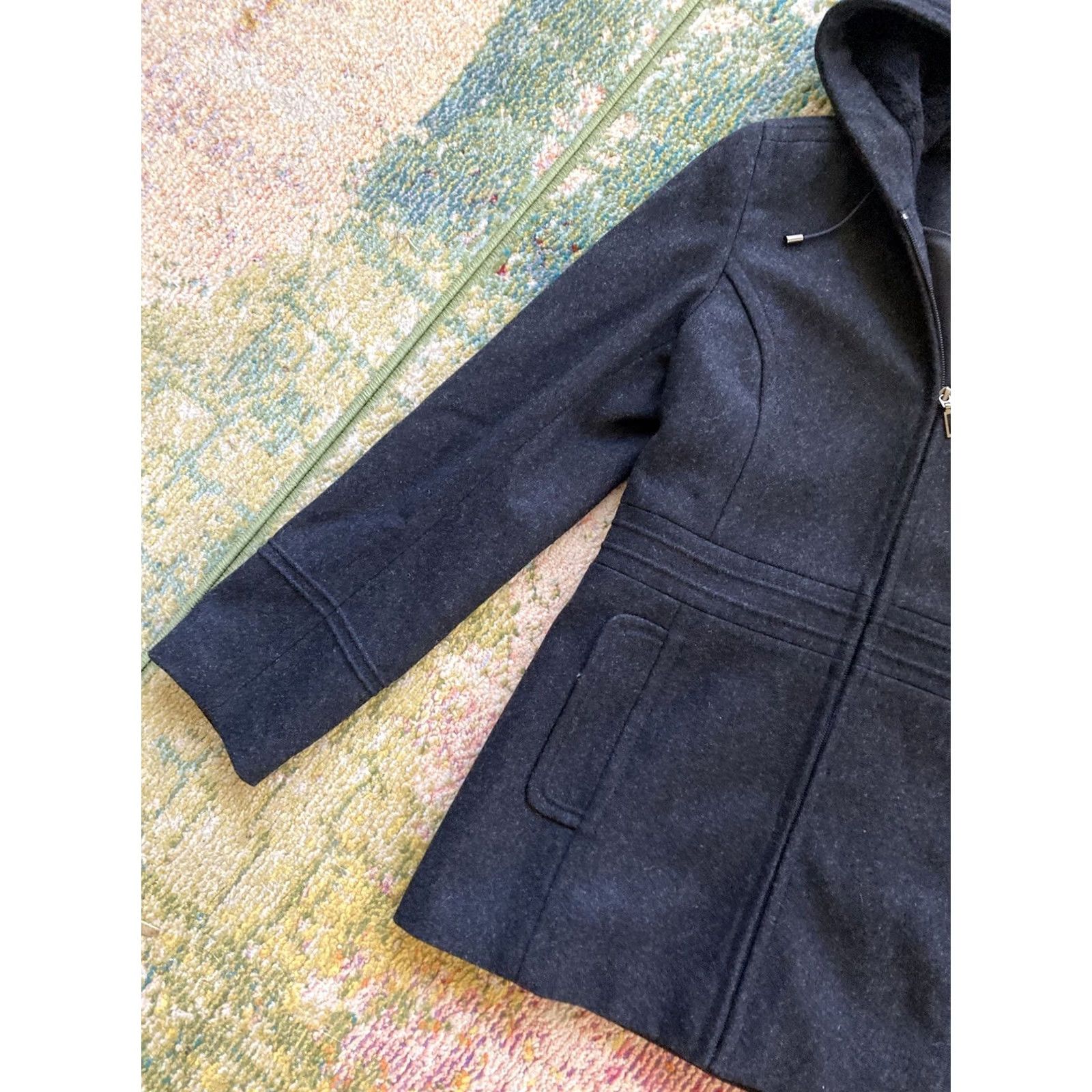 Vintage VINTAGE St. John's Bay Coat Womens Small Wool Hooded Jacket Black Size S / US 4 / IT 40 - 2 Thumbnail