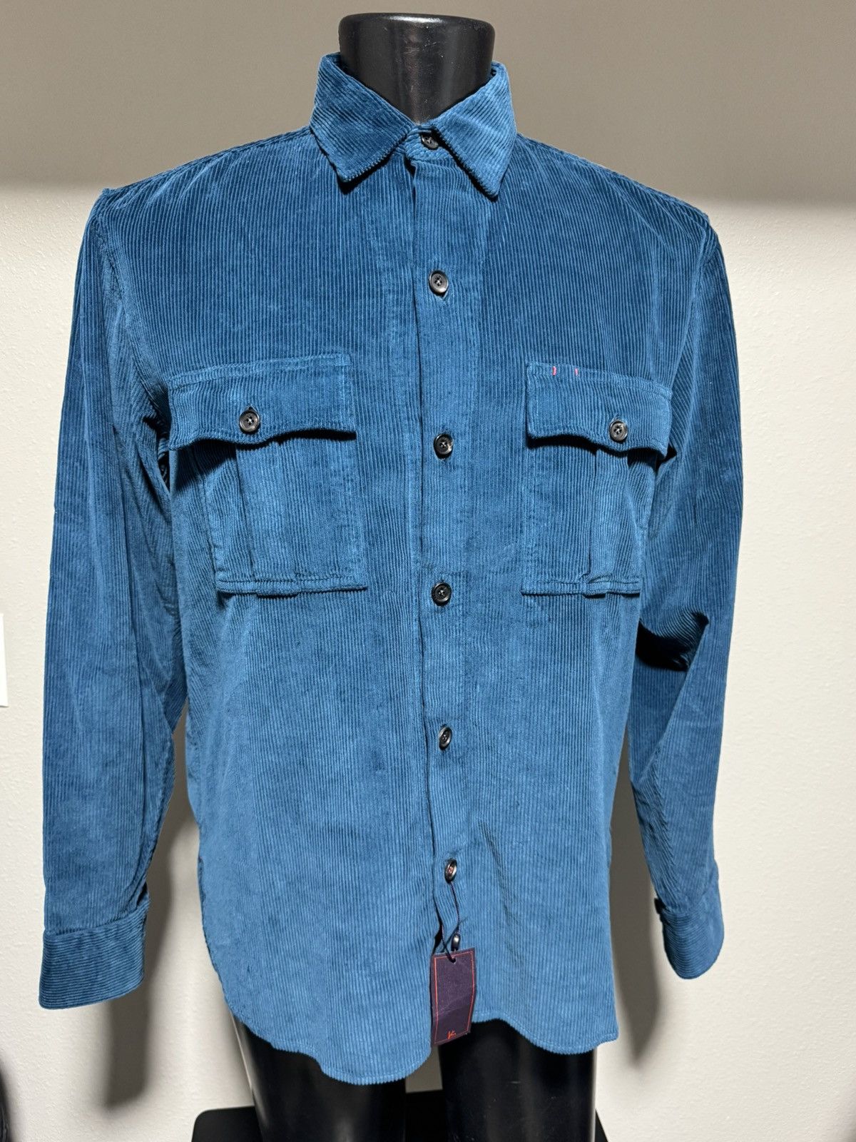 Isaia Napolii Isaia Stretch Corduroy Cotton Overshirt Size US XL / EU 56 / 4 - 1 Thumbnail