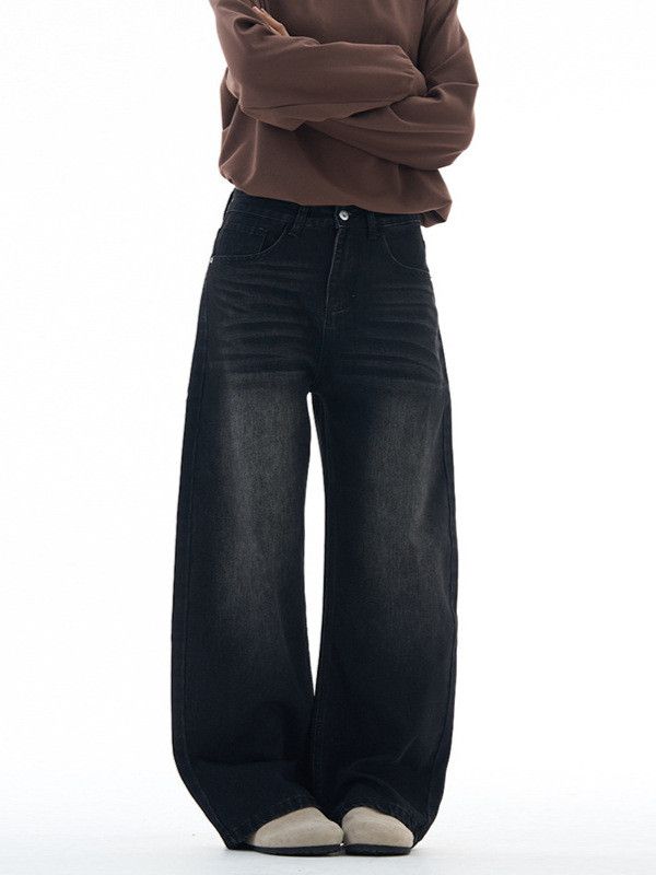 Japanese Brand American retro men's wide-leg loose black curved jeans Size US 32 / EU 48 - 3 Thumbnail