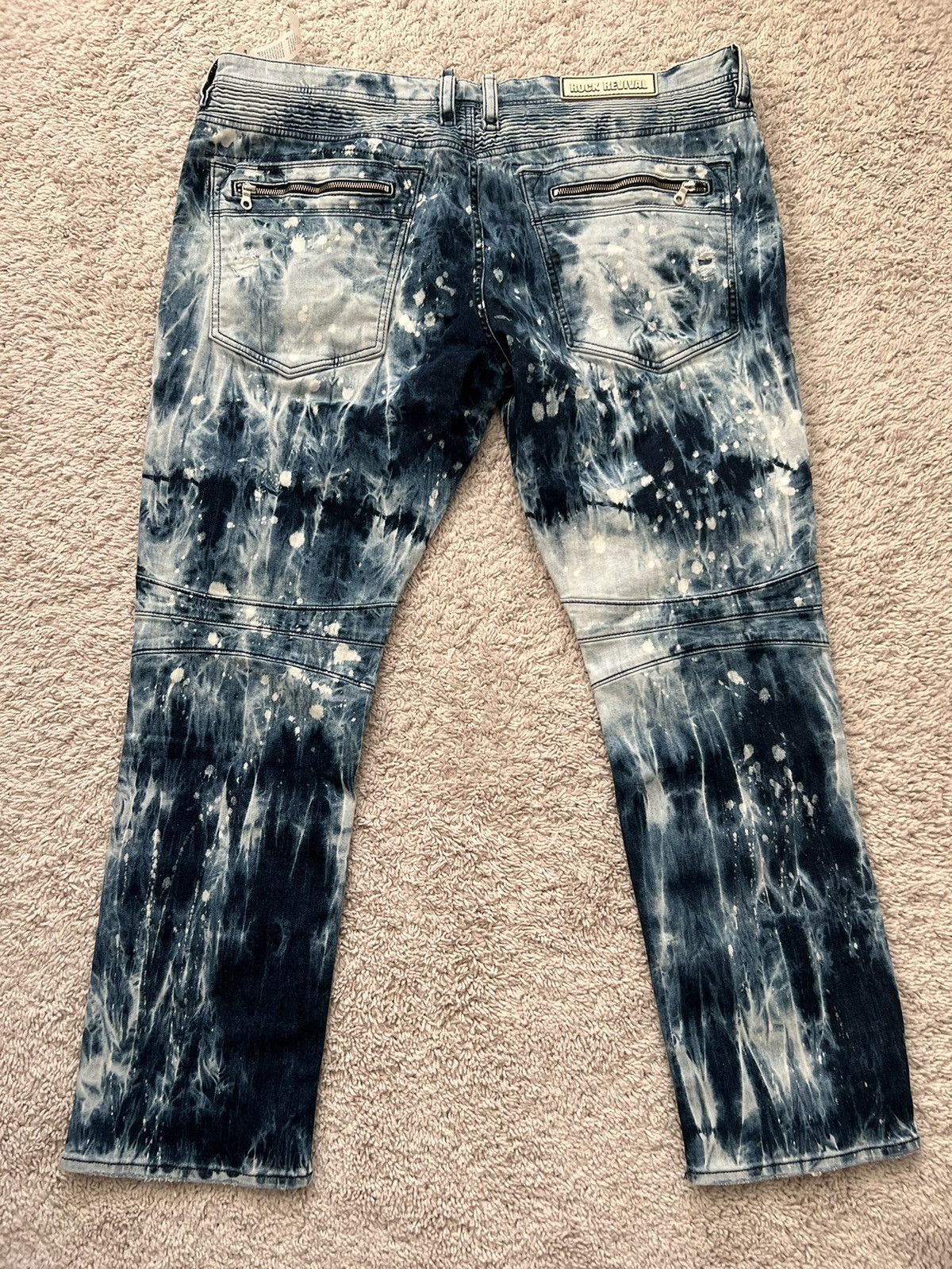 Rock Revival Rock Revival Moto Biker Tapered Leg Jeans “Ean” Regular Size US 42 / EU 58 - 3 Thumbnail