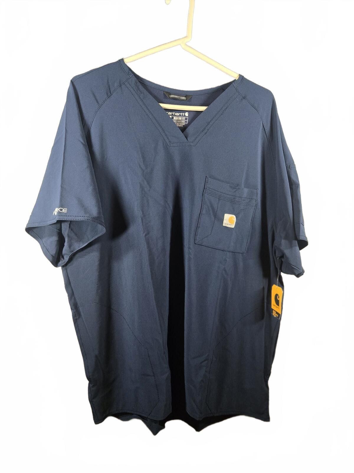 Carhartt NWT Men's 2XL Carhartt Force Cross-Flex Scrub Top Blue Nurse Size US XL / EU 56 / 4 - 1 Thumbnail
