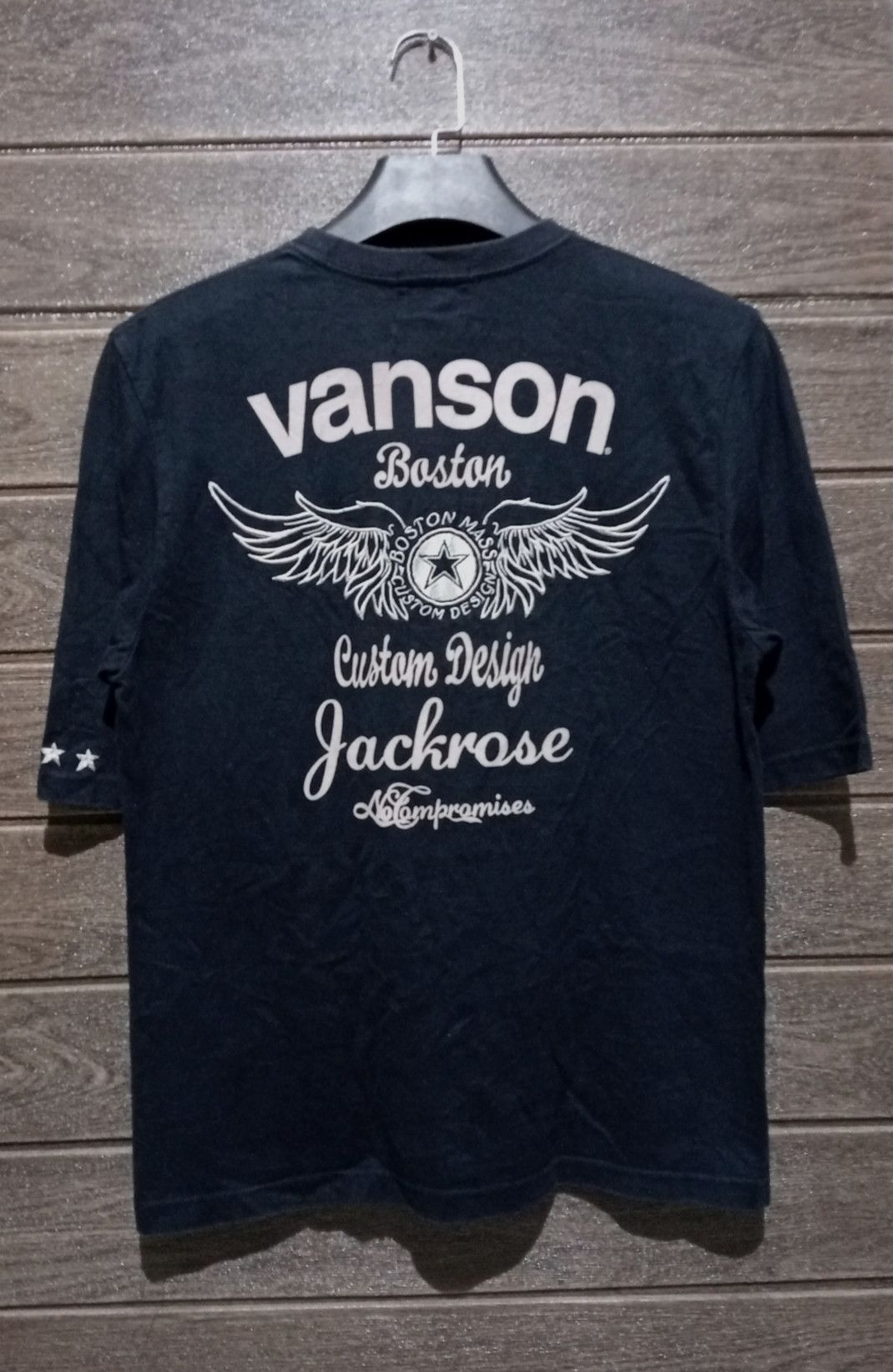 Vanson Leathers Vintage Vanson Leather X Jackrose Embroidery 3Q Sleeve Tee Size US M / EU 48-50 / 2 - 1 Thumbnail